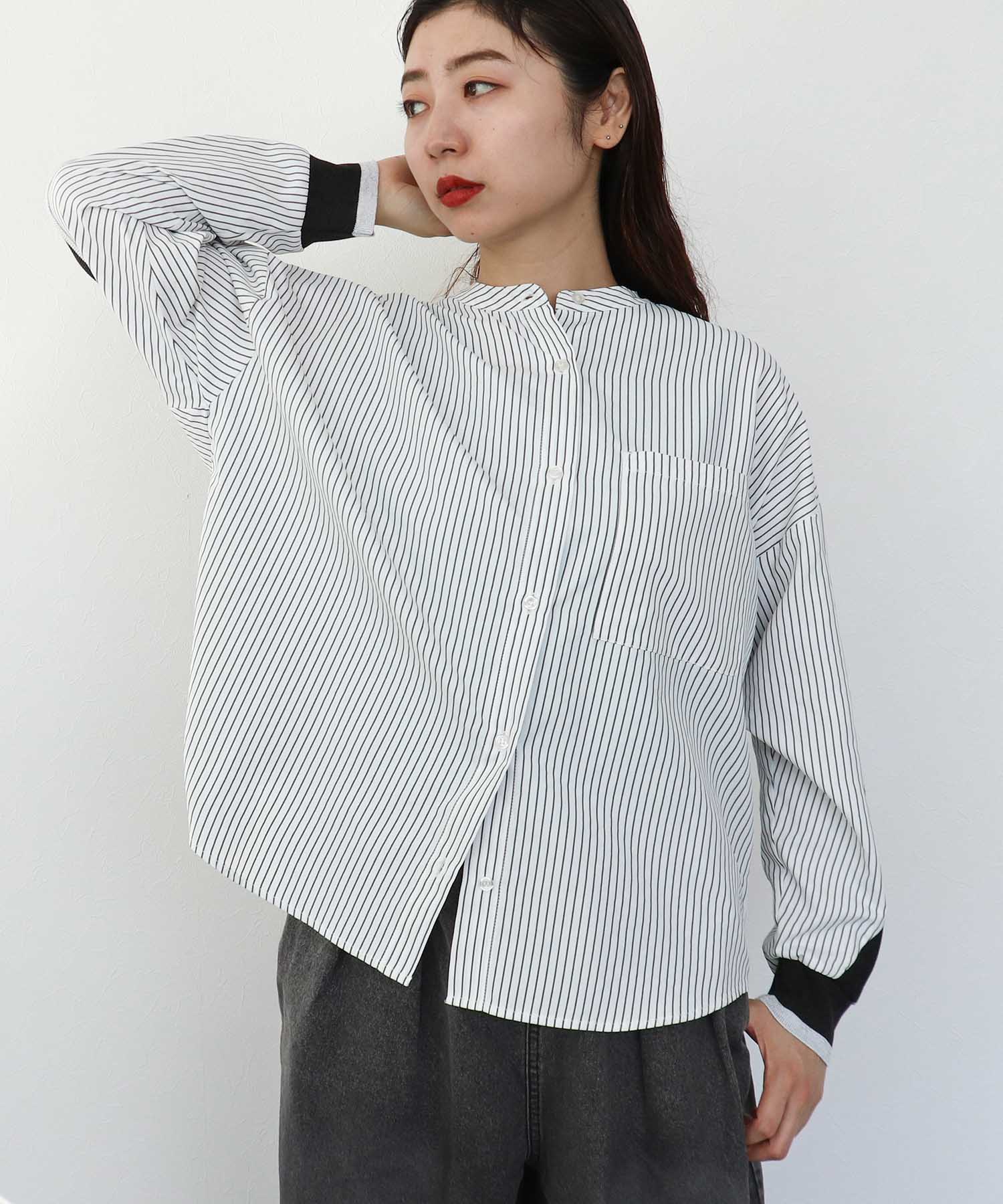 Backヨークテープシャツブラウス