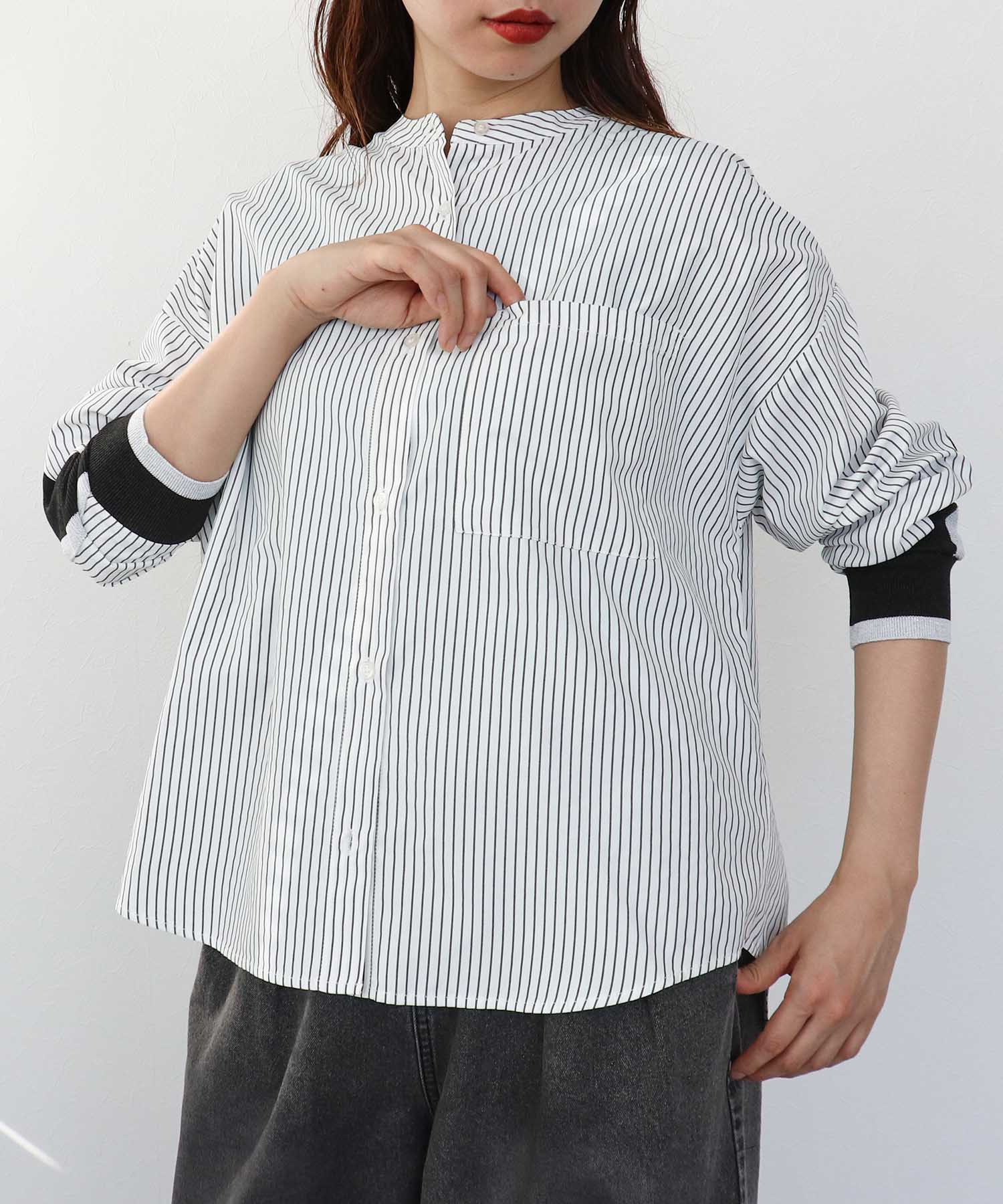 Backヨークテープシャツブラウス