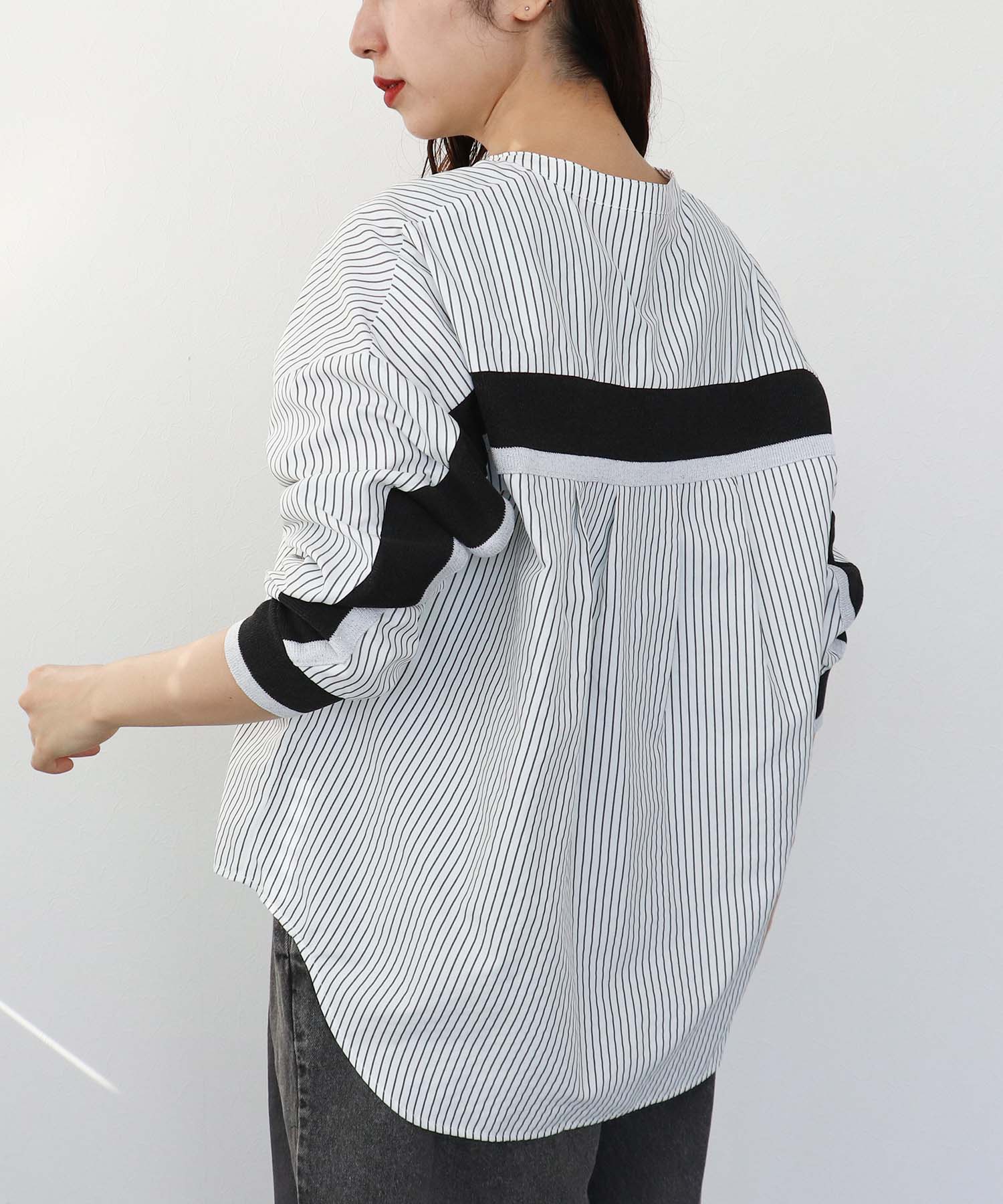 Backヨークテープシャツブラウス