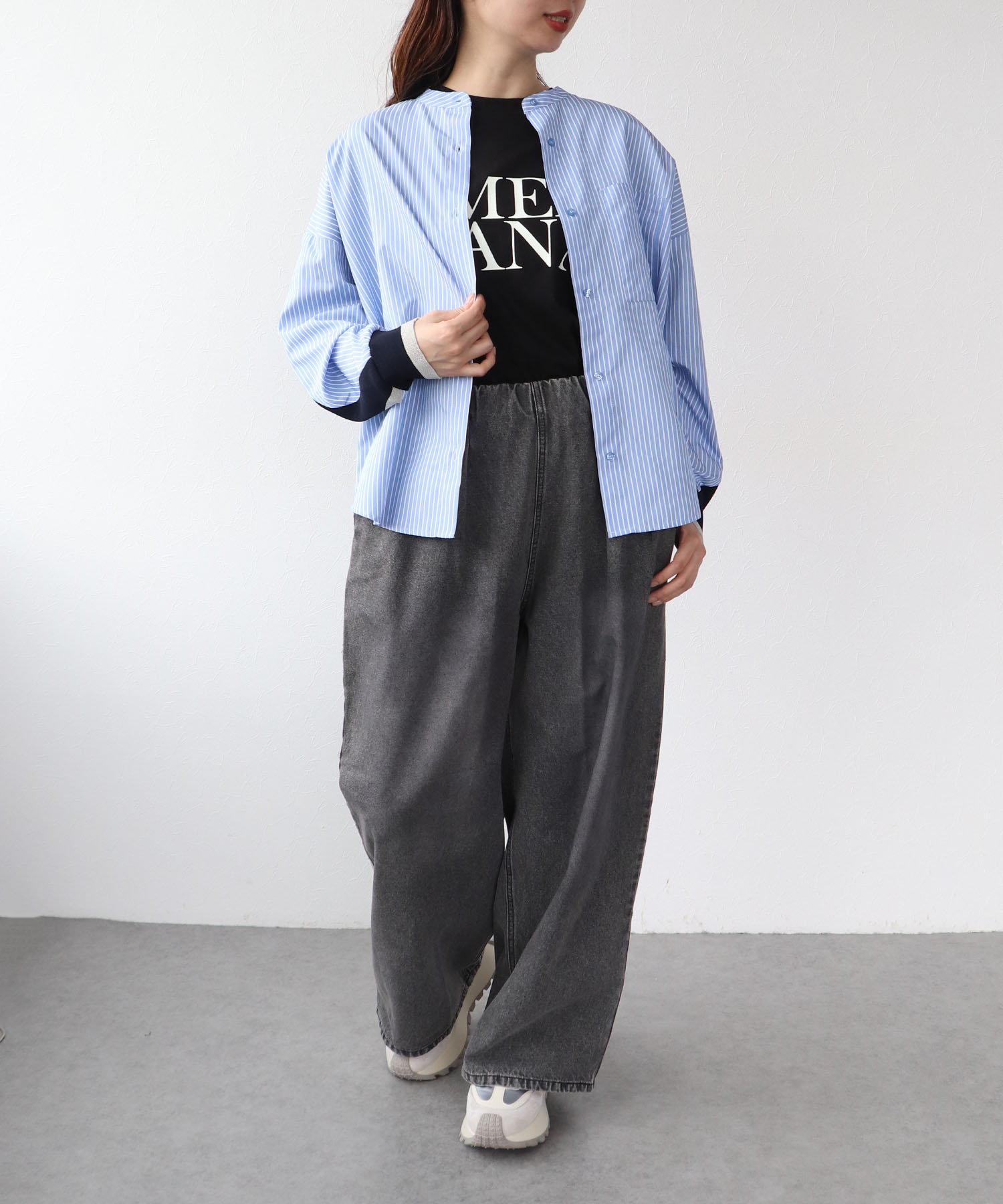 Backヨークテープシャツブラウス