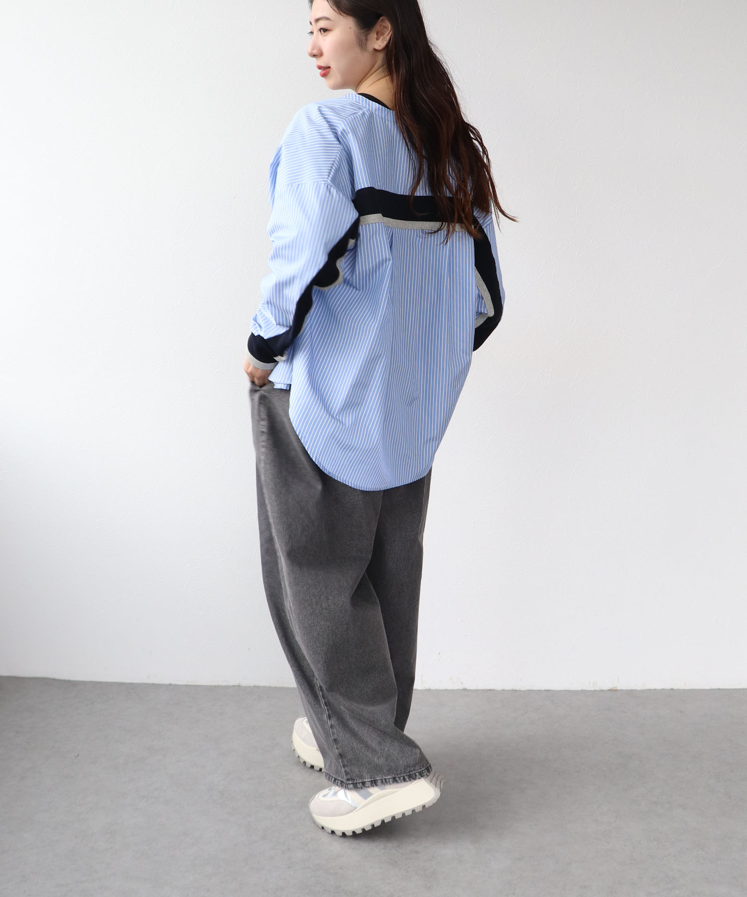 Backヨークテープシャツブラウス