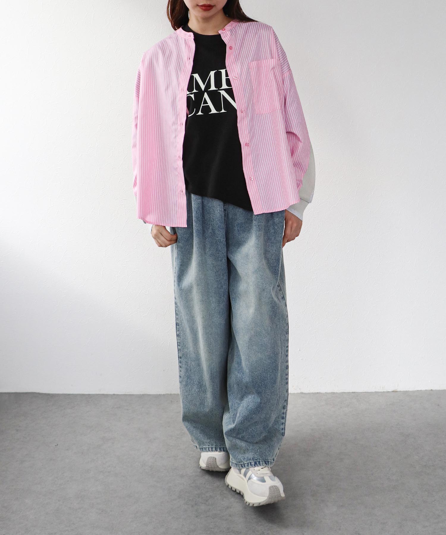 Backヨークテープシャツブラウス