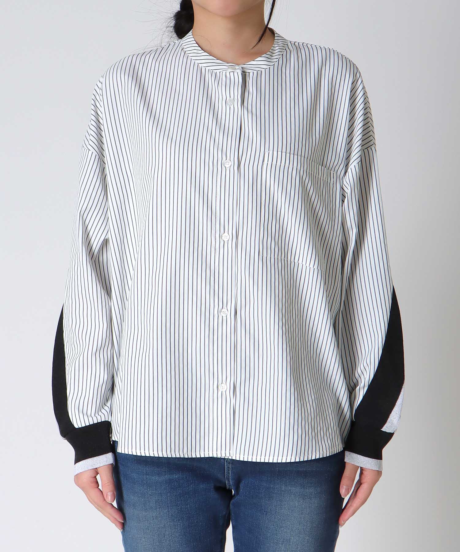 Backヨークテープシャツブラウス