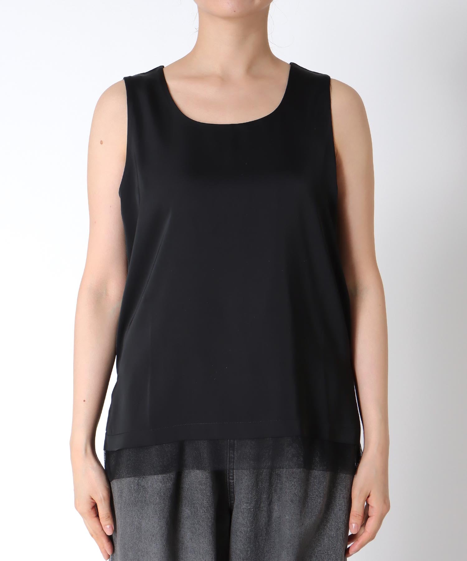 サテン×スムース両前タンク