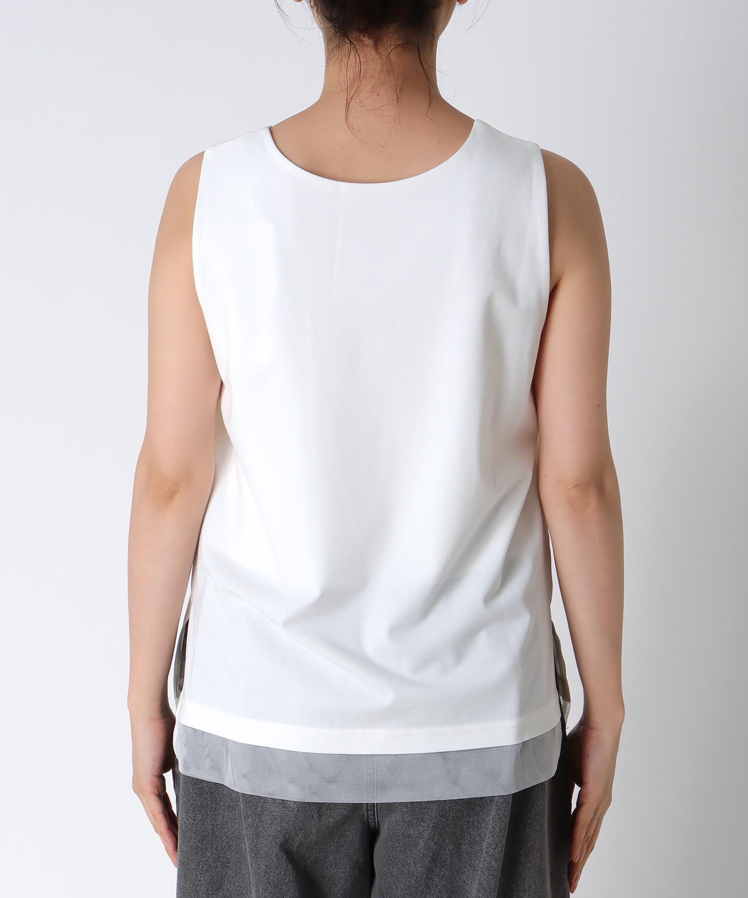 サテン×スムース両前タンク