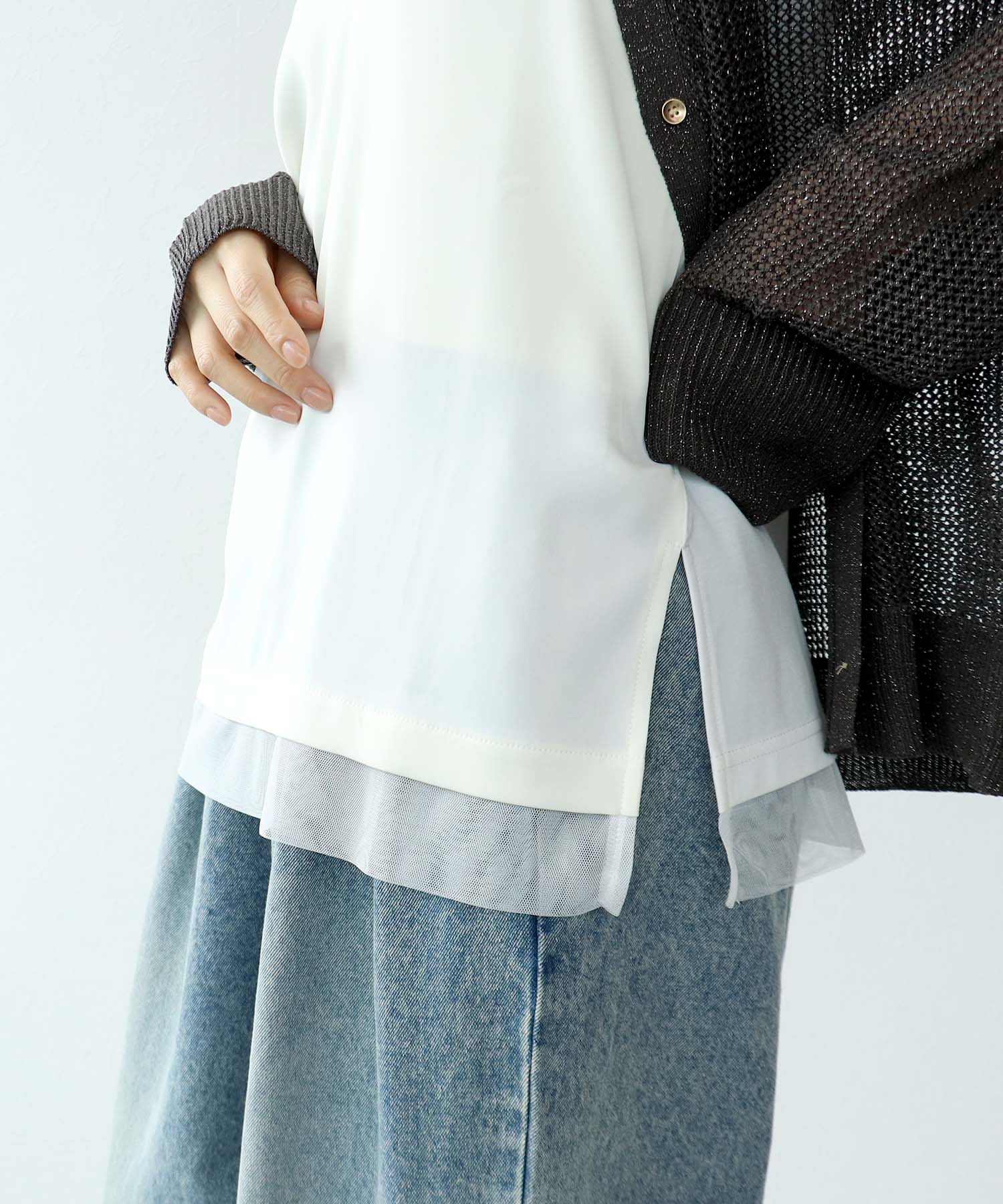 サテン×スムース両前タンク