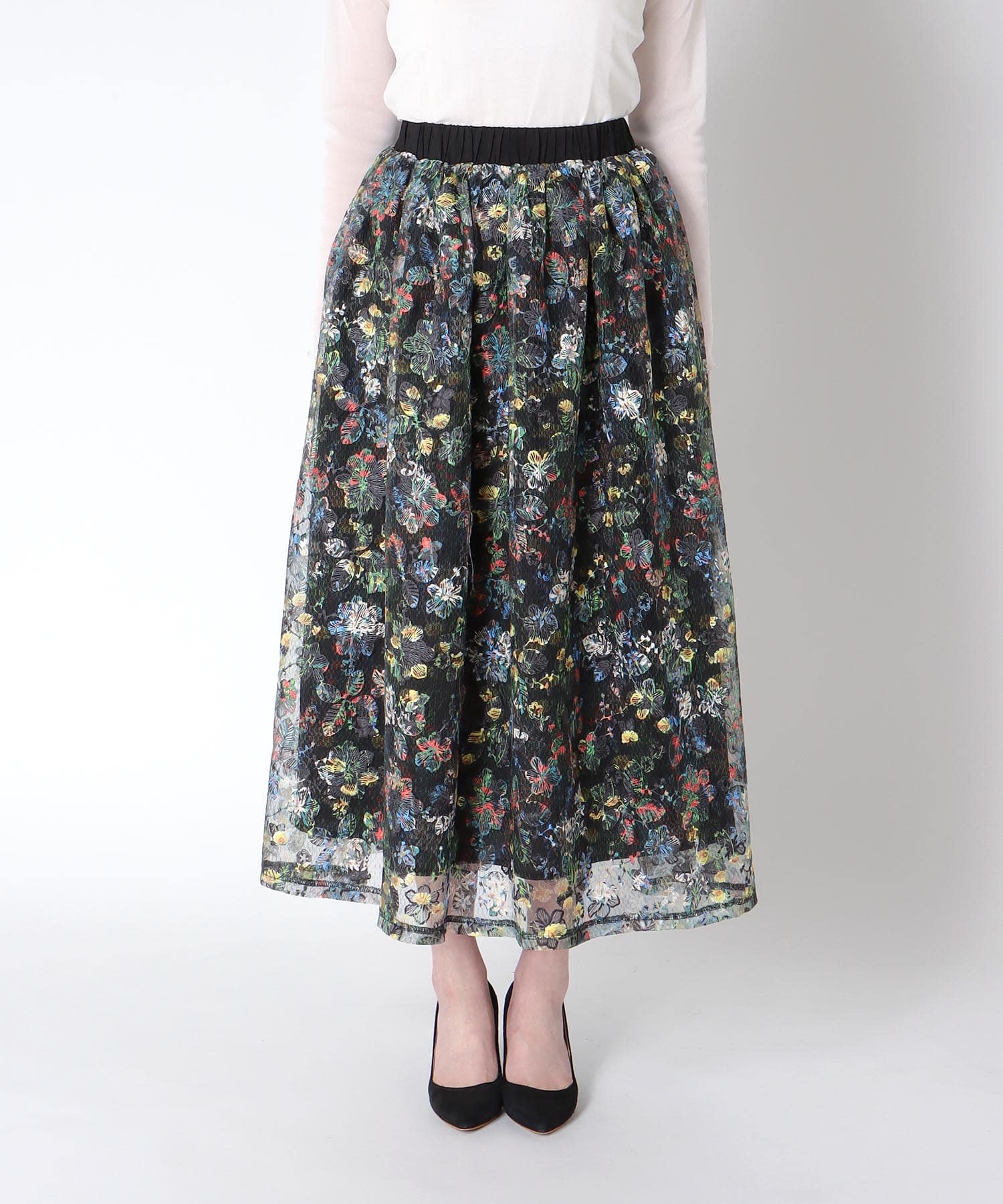 フラワーレーススカート