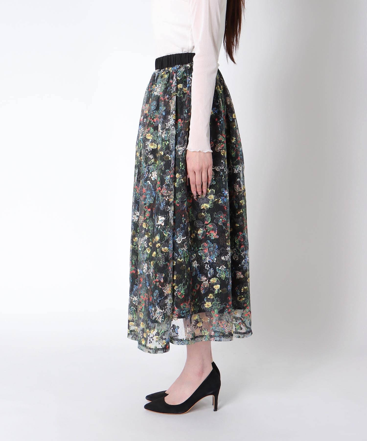 フラワーレーススカート