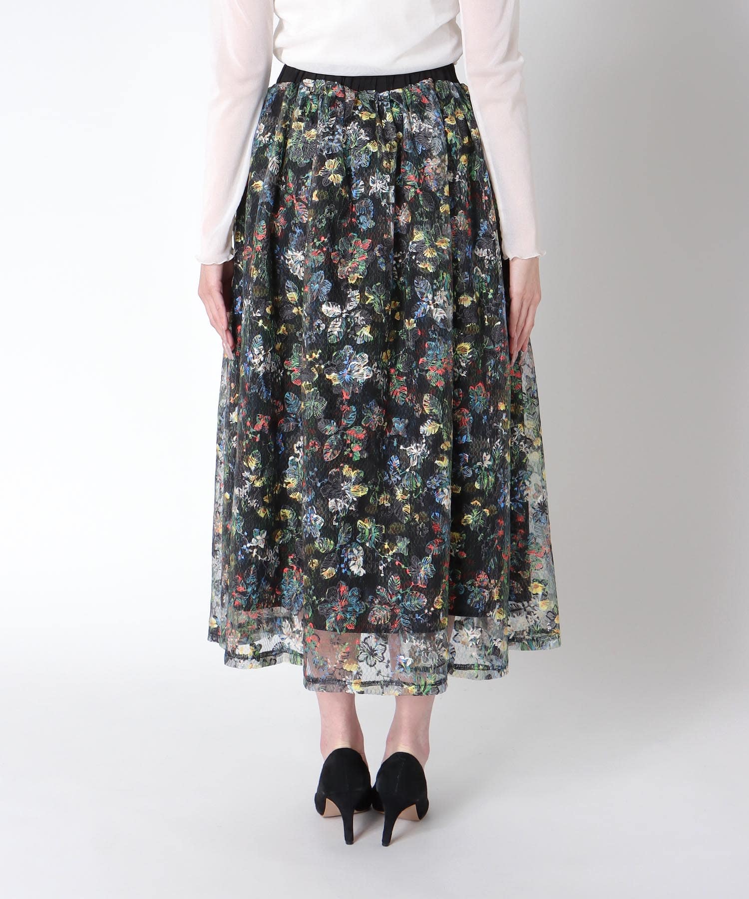 フラワーレーススカート