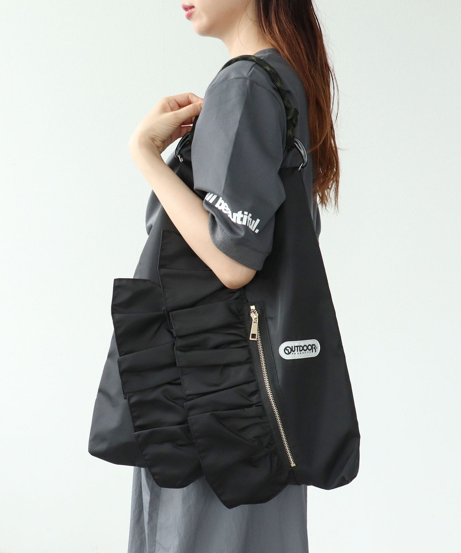 【RISLEY×OUTDOOER PRODUCTS】ティアードフリルバッグ