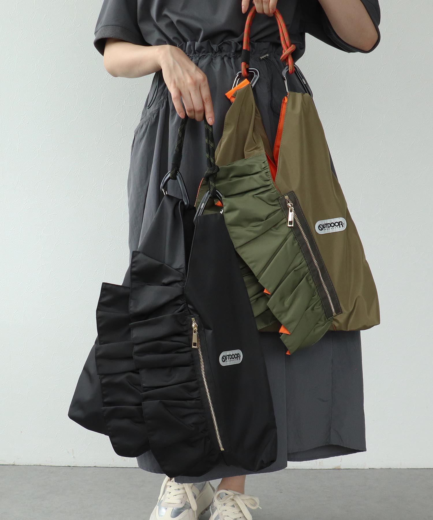 【RISLEY×OUTDOOER PRODUCTS】ティアードフリルバッグ