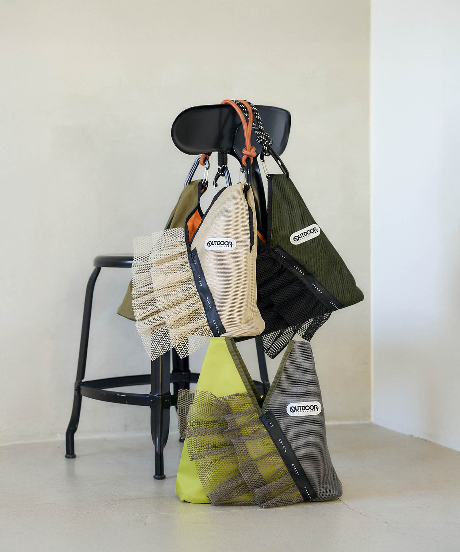 【RISLEY×OUTDOOR PRODUCTS】miniトライアングルフリルメッシュバッグ
