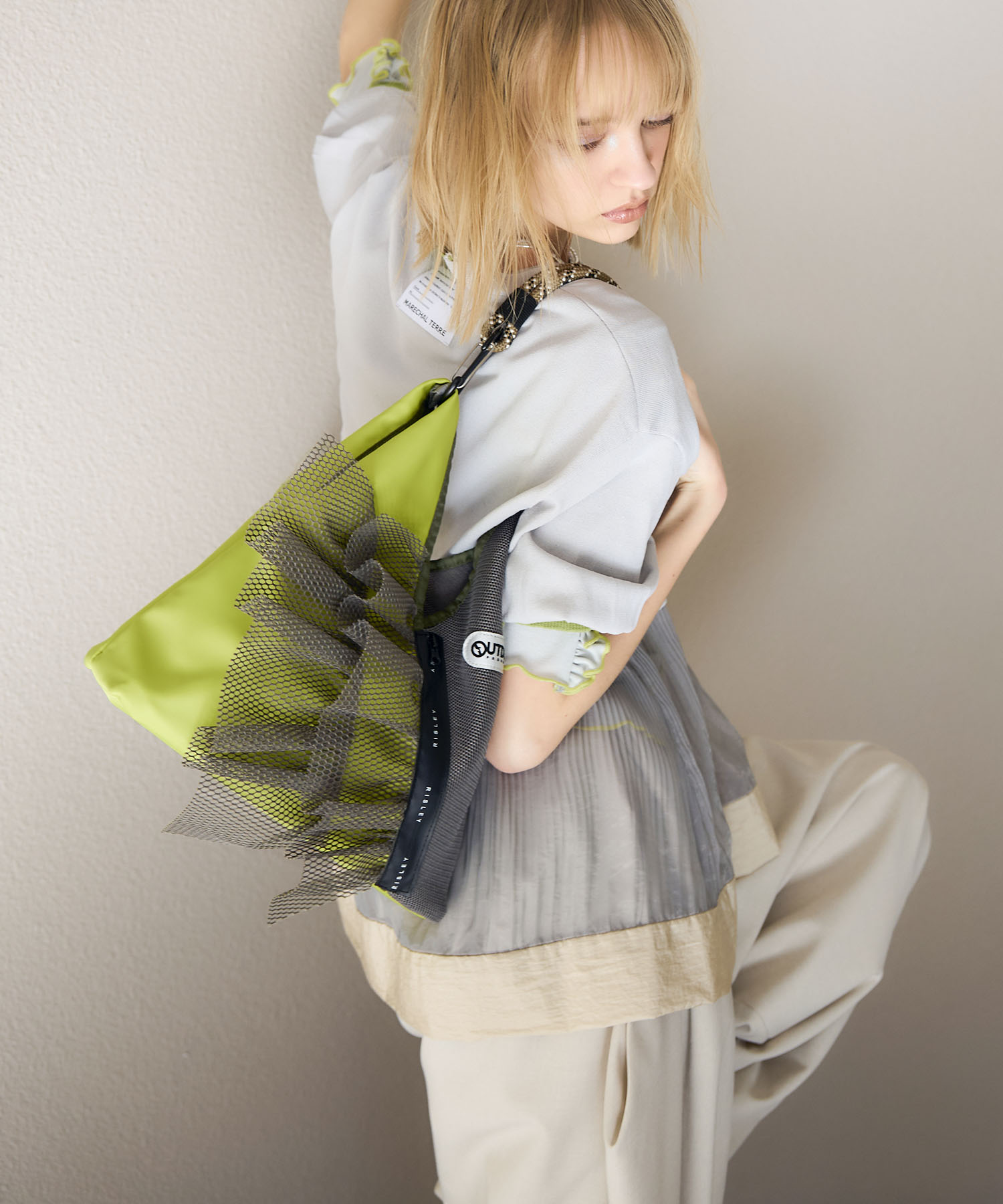 【RISLEY×OUTDOOR PRODUCTS】miniトライアングルフリルメッシュバッグ