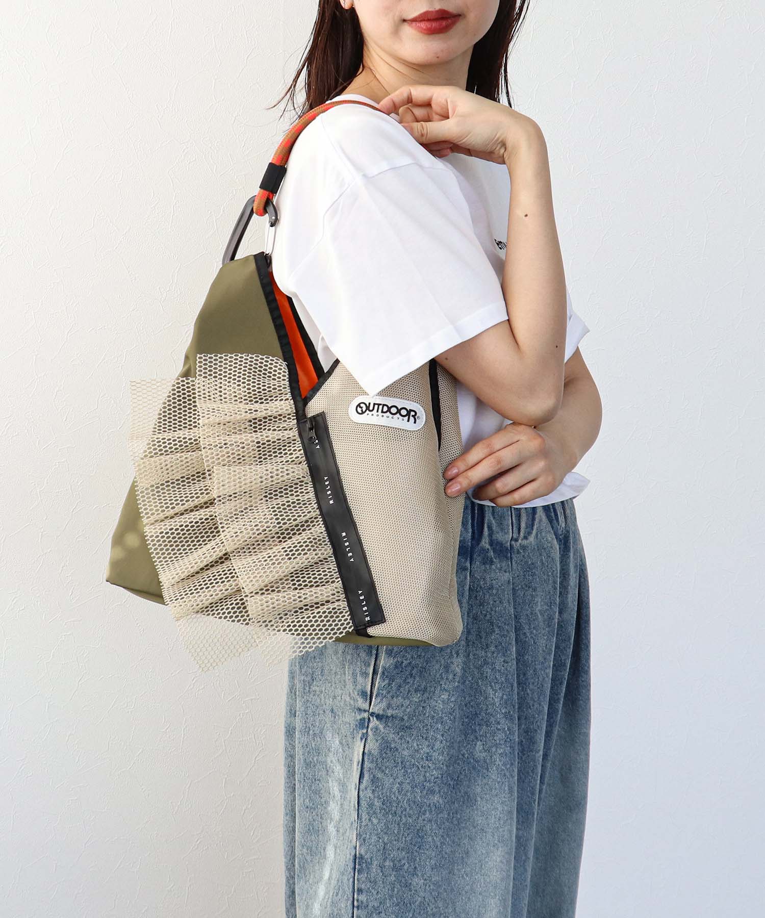 【RISLEY×OUTDOOR PRODUCTS】miniトライアングルフリルメッシュバッグ
