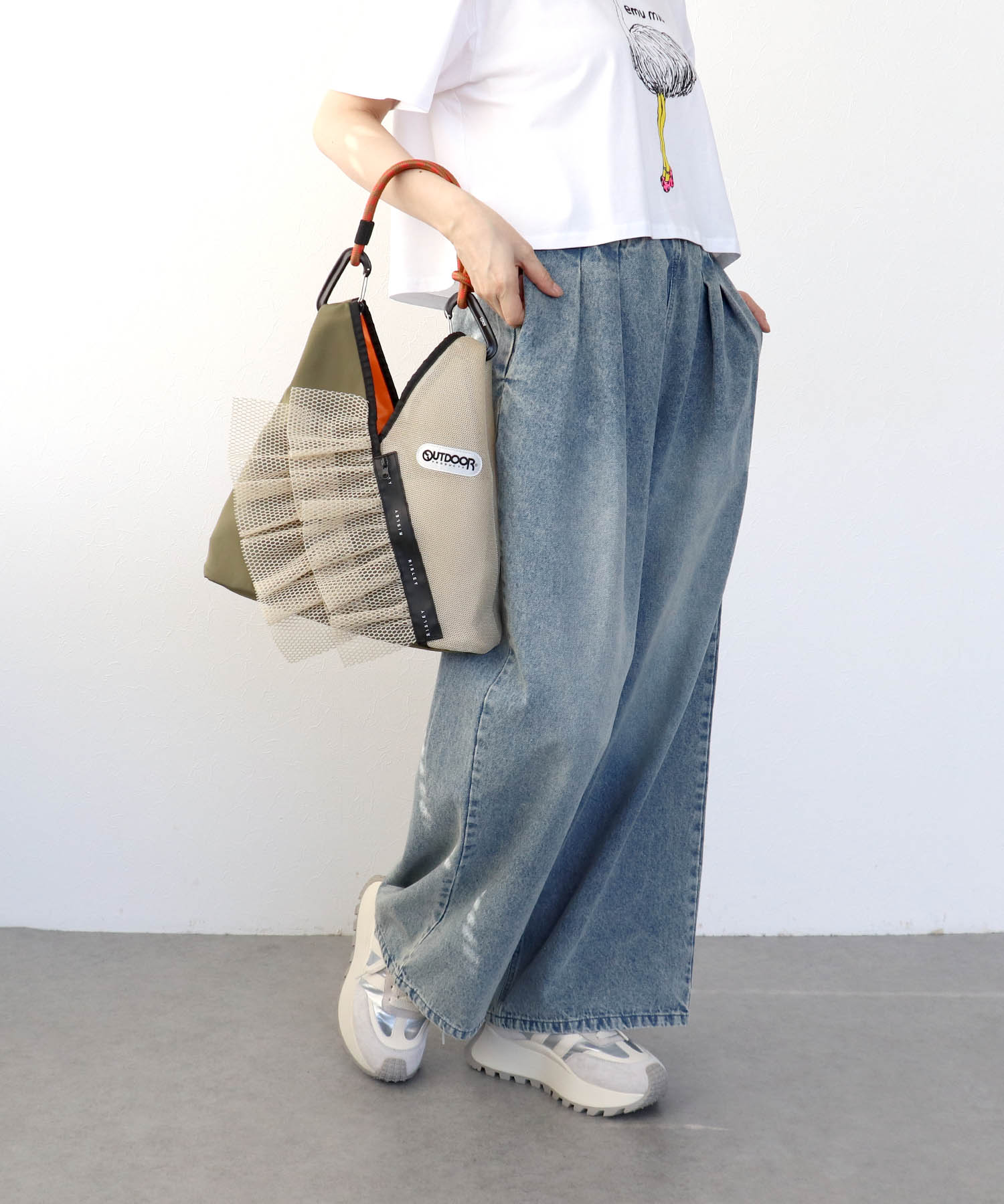 【RISLEY×OUTDOOR PRODUCTS】miniトライアングルフリルメッシュバッグ