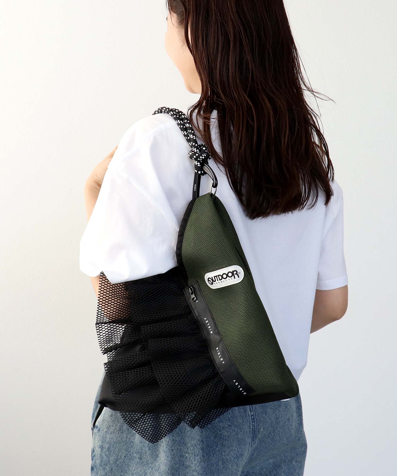 【RISLEY×OUTDOOR PRODUCTS】miniトライアングルフリルメッシュバッグ