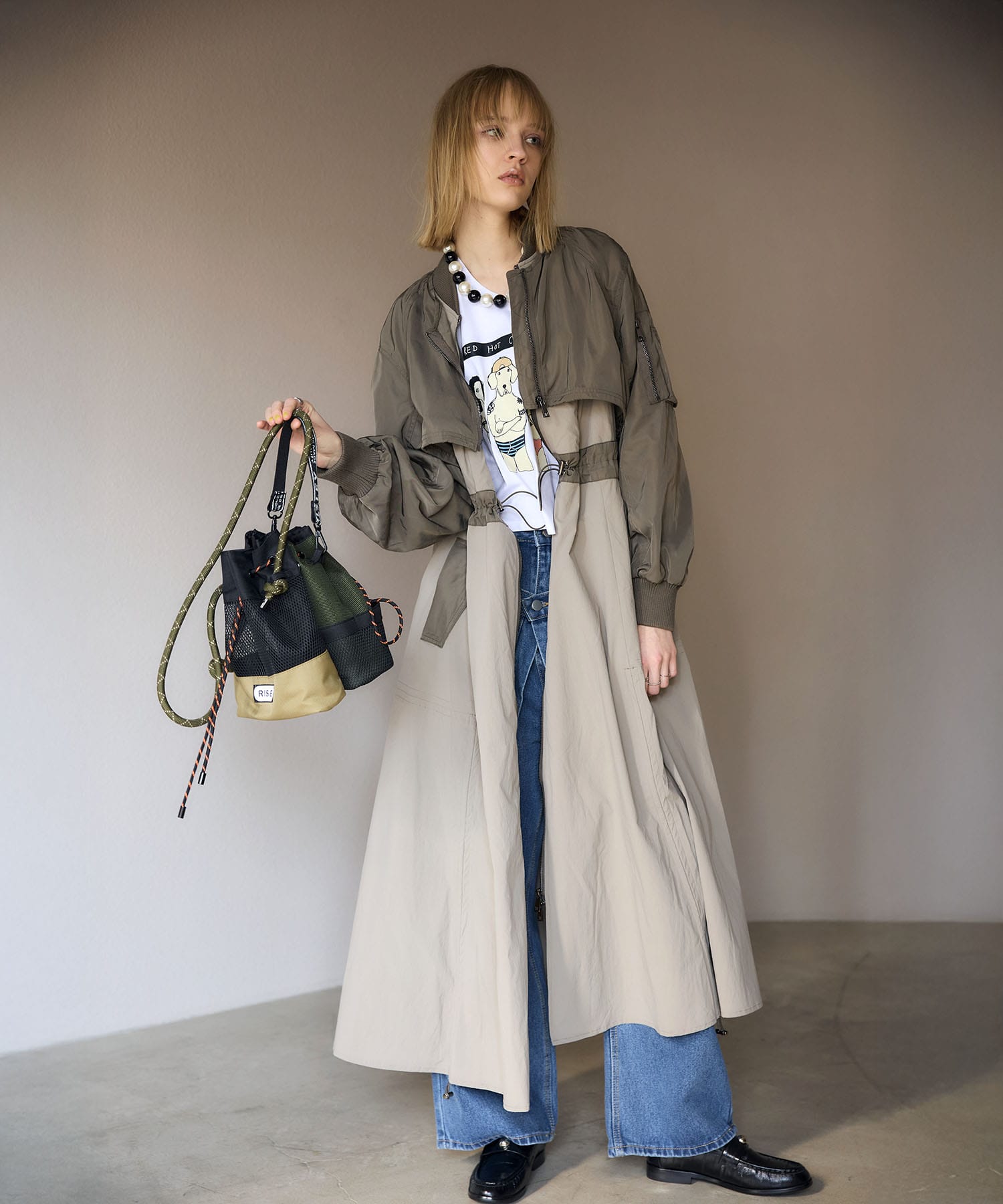 【RISLEY×OUTDOOR PRODUCTS】メッシュＷポシェットバッグ