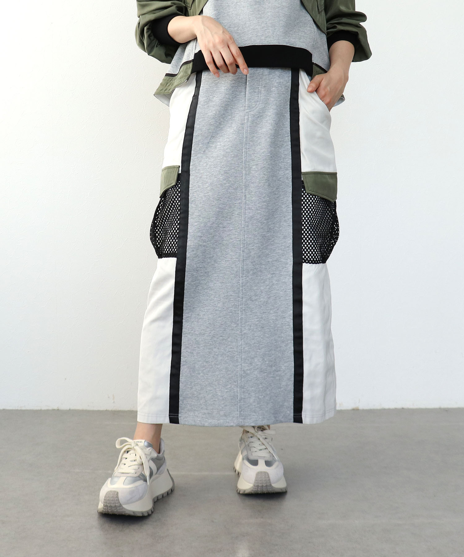 【RISLEY】バックZIPバイカラースカート