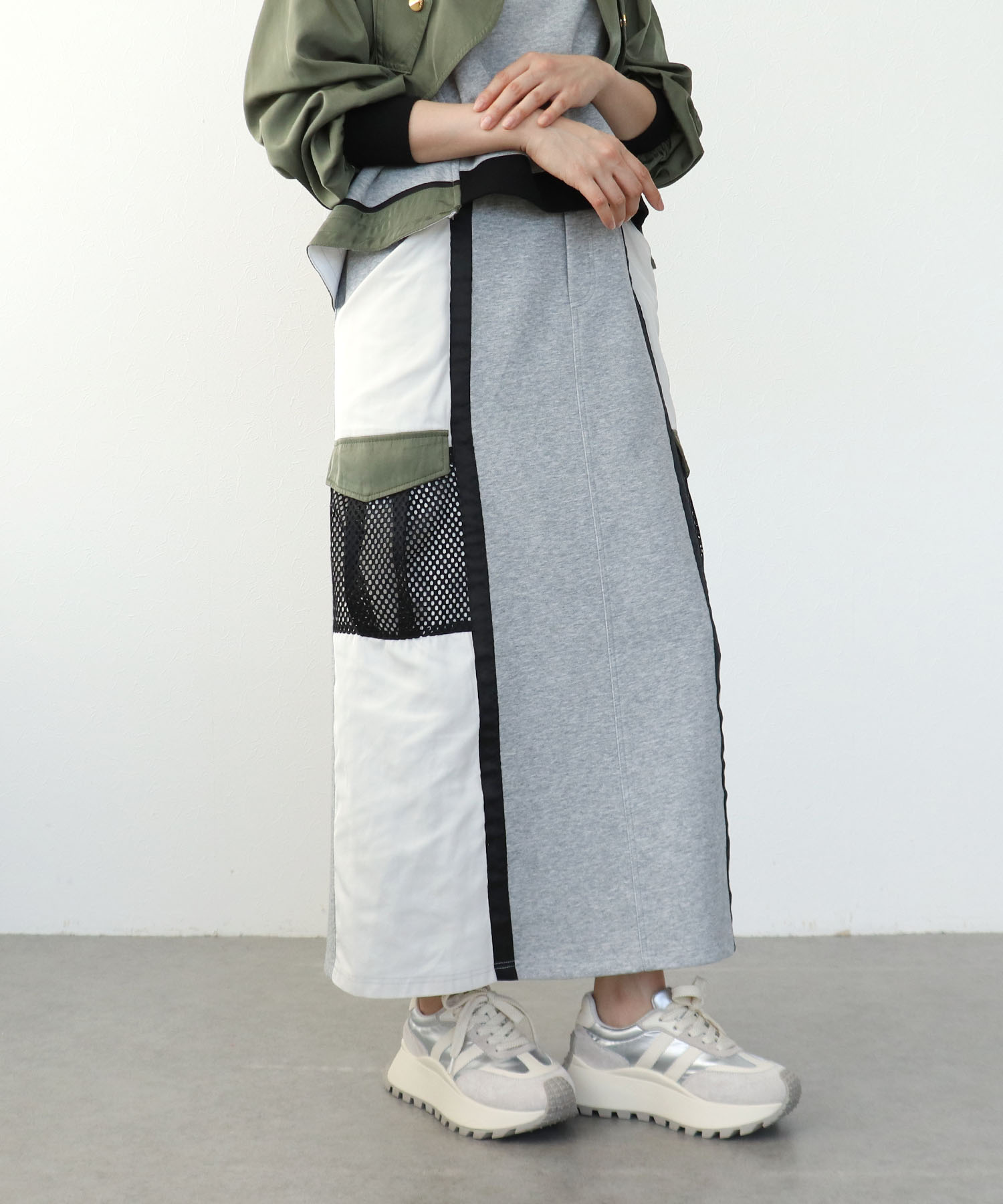 【RISLEY】バックZIPバイカラースカート