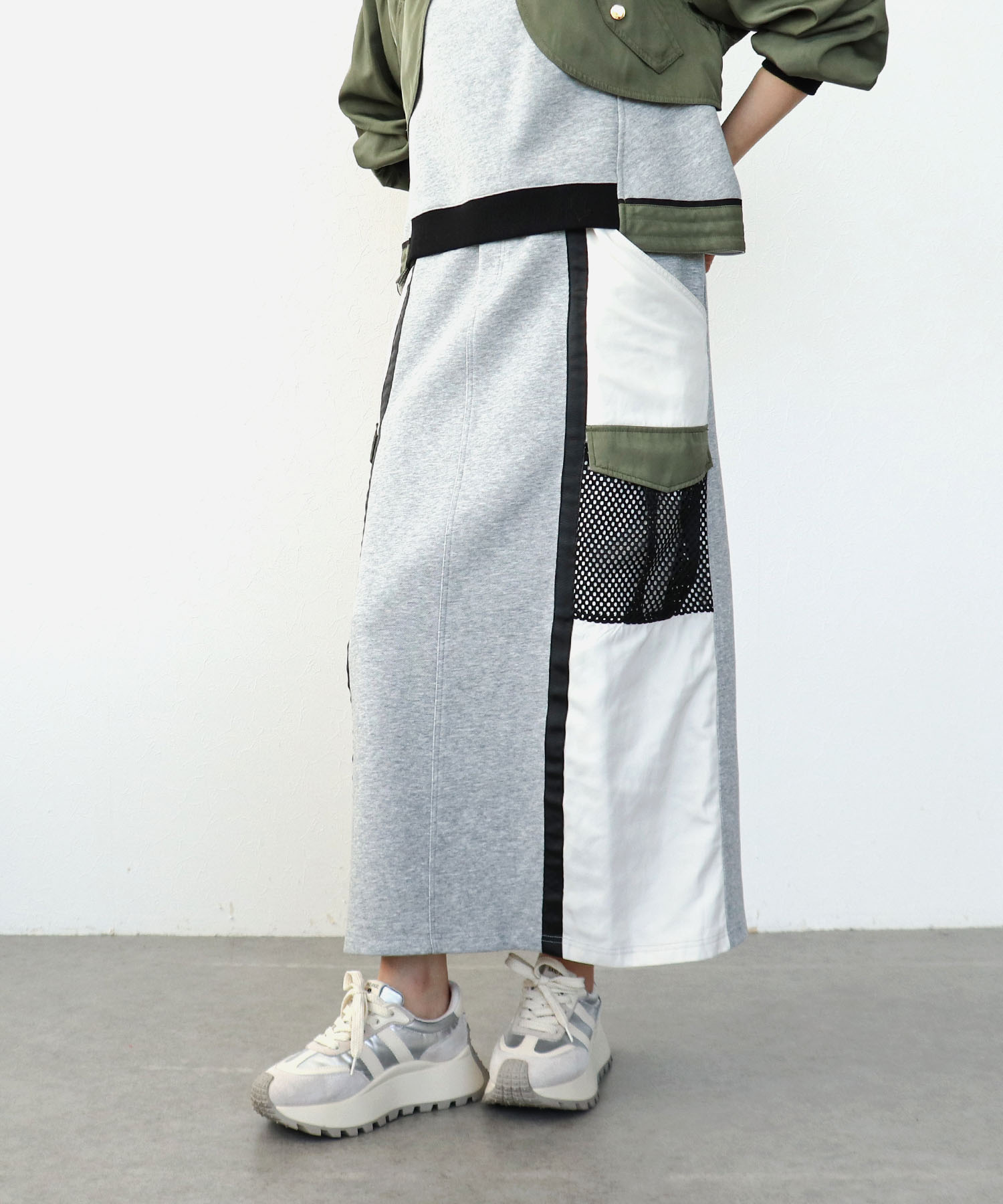 【RISLEY】バックZIPバイカラースカート