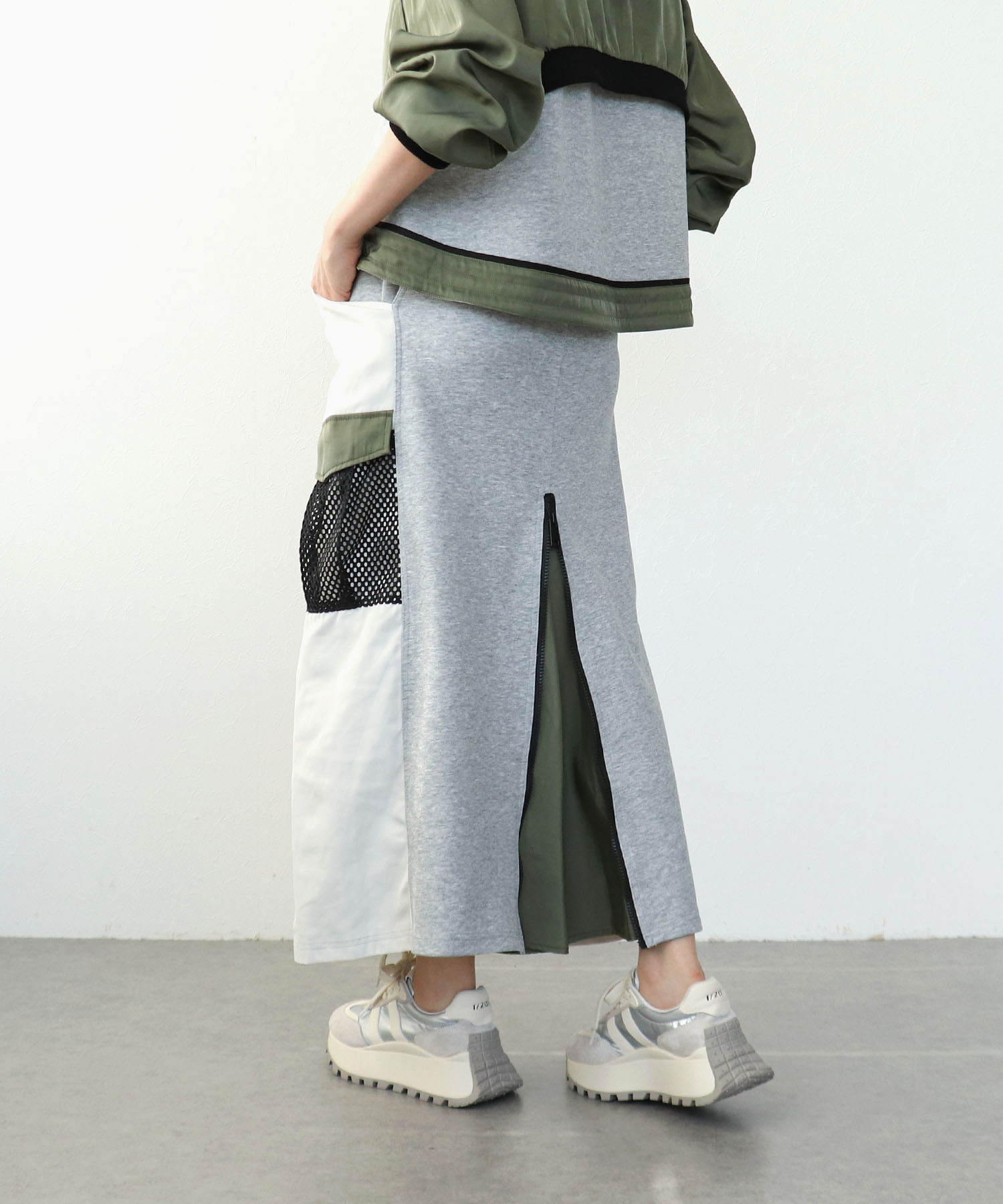 【RISLEY】バックZIPバイカラースカート