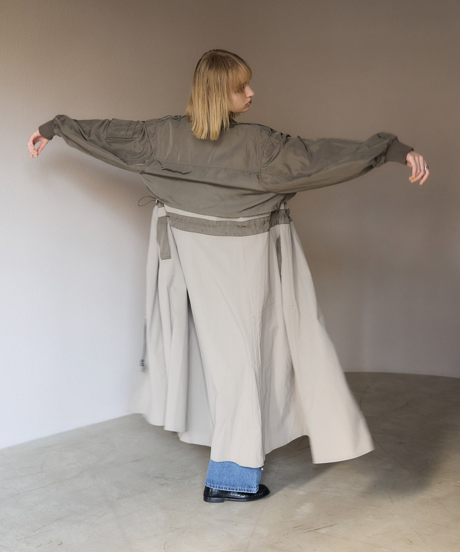 【RISLEY】肩掛けレイヤードコート