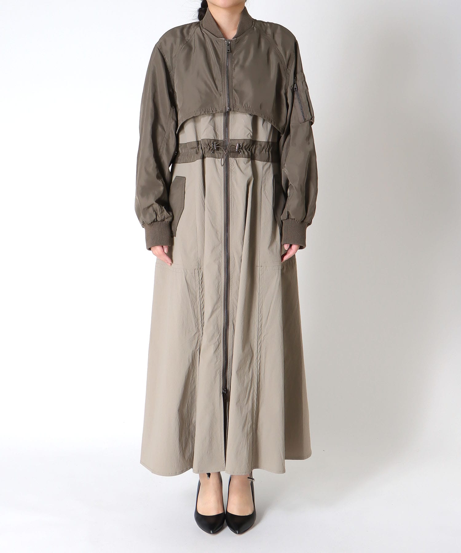 【RISLEY】肩掛けレイヤードコート