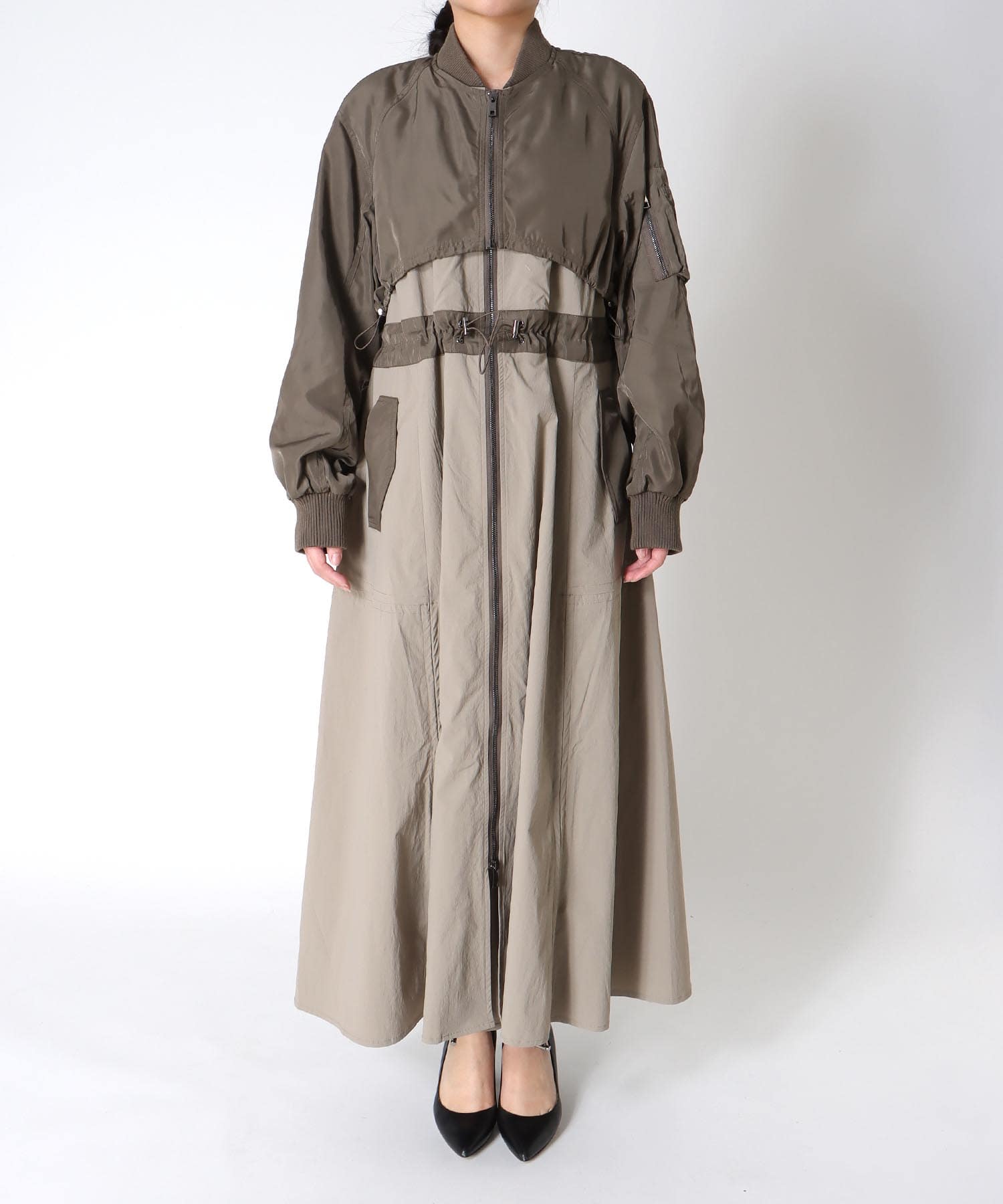 【RISLEY】肩掛けレイヤードコート