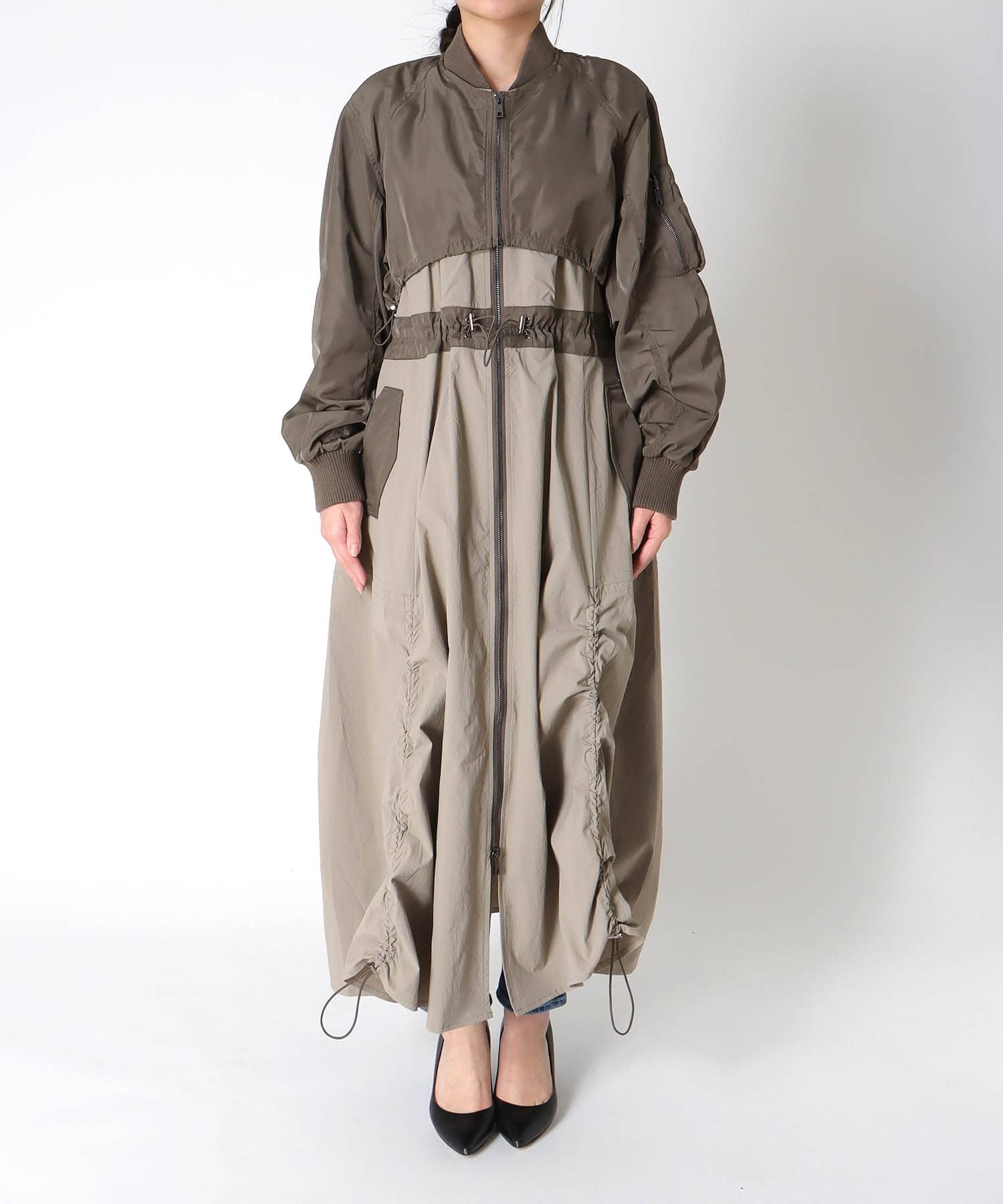 【RISLEY】肩掛けレイヤードコート