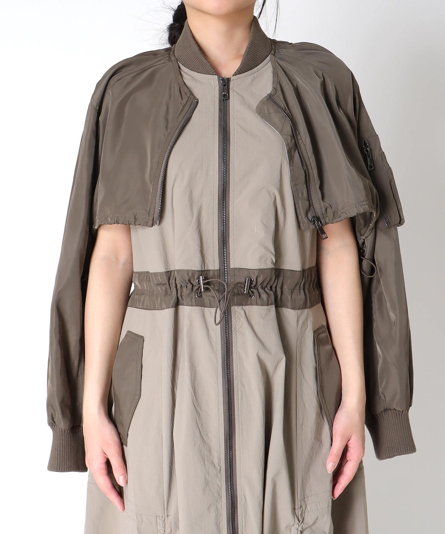 【RISLEY】肩掛けレイヤードコート