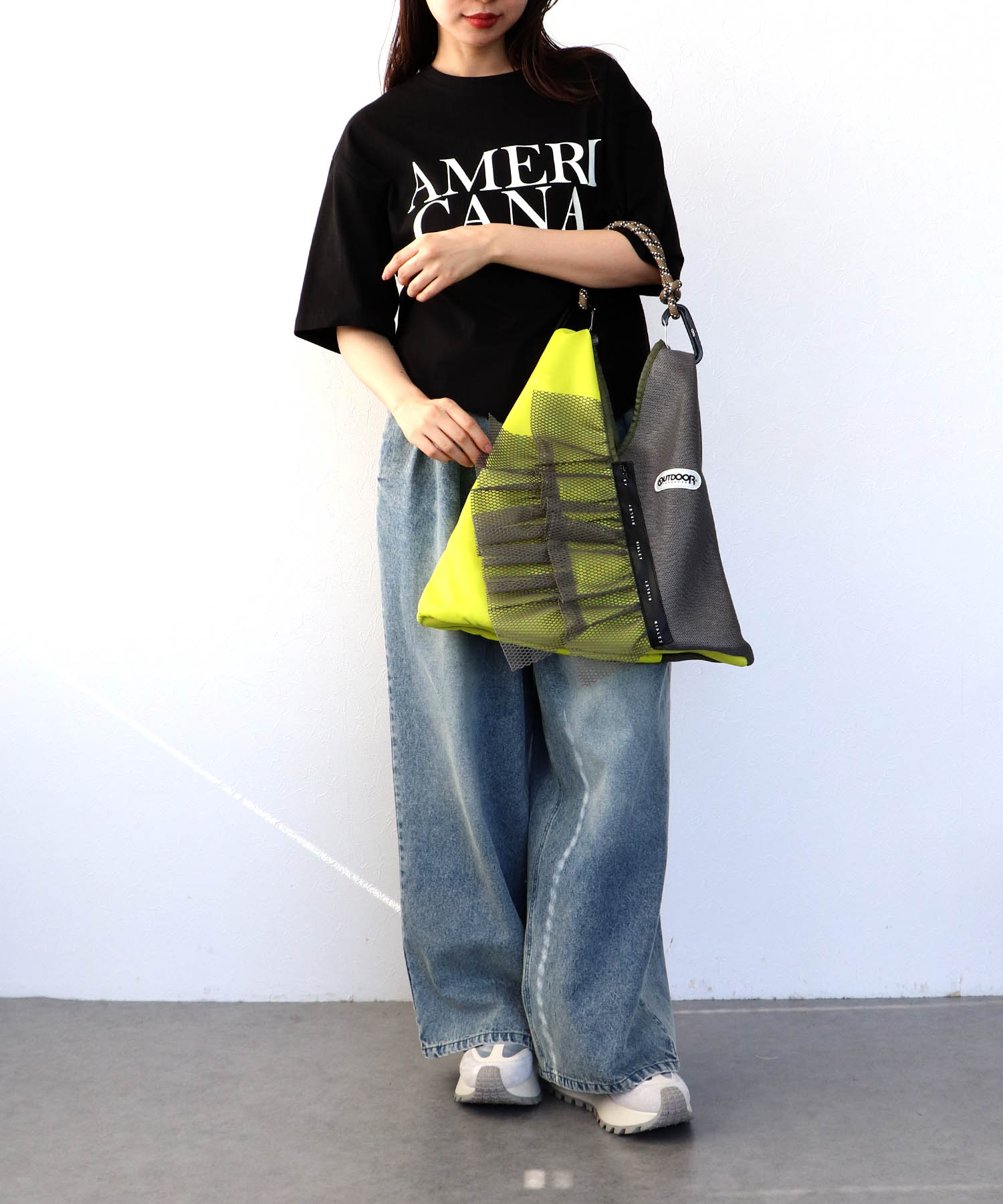 WEB限定【RISLEY×OUTDOOR PRODUCTS】トライアングルフリルメッシュバッグ