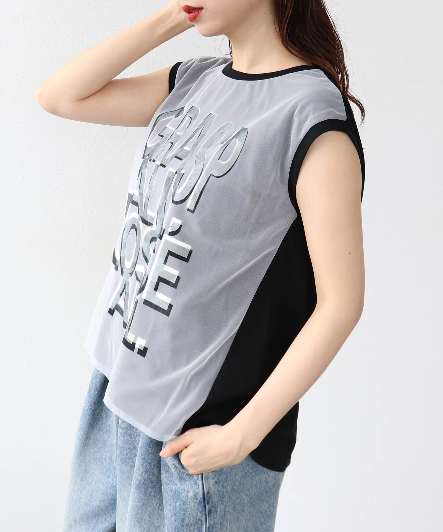 【RISLEY】メッシュレイヤードカットソー