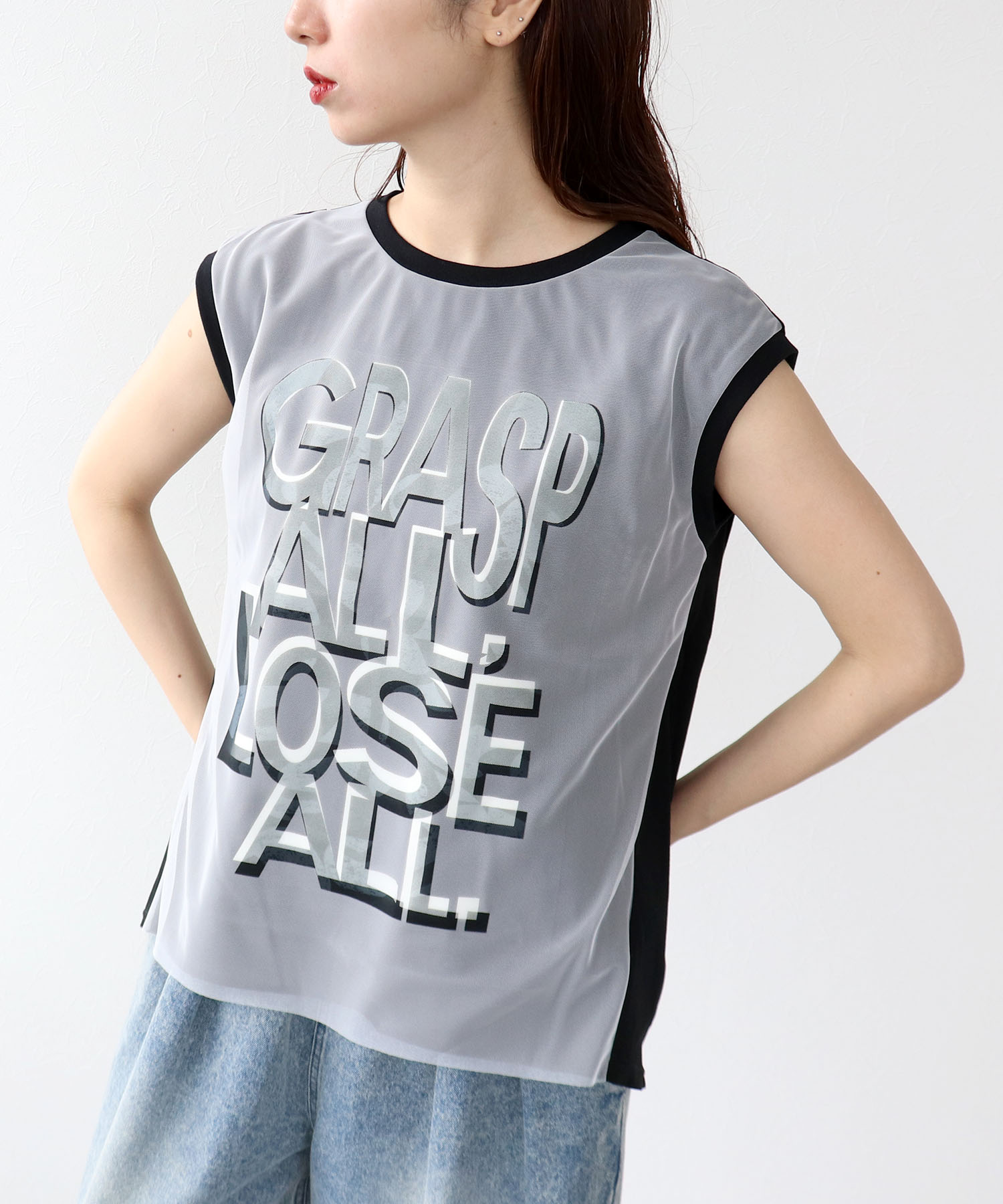 【RISLEY】メッシュレイヤードカットソー