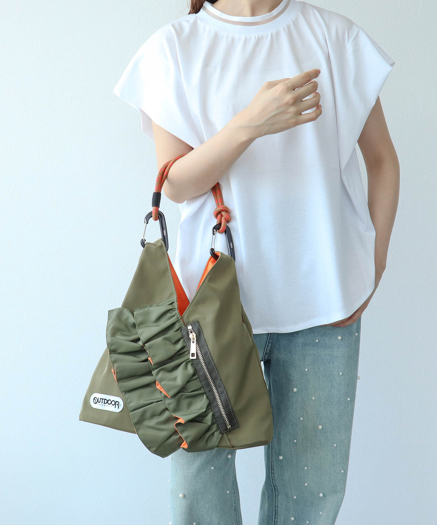 【RISLEY×OUTDOOR PRODUCTS】miniトライアングルフリルバッグ