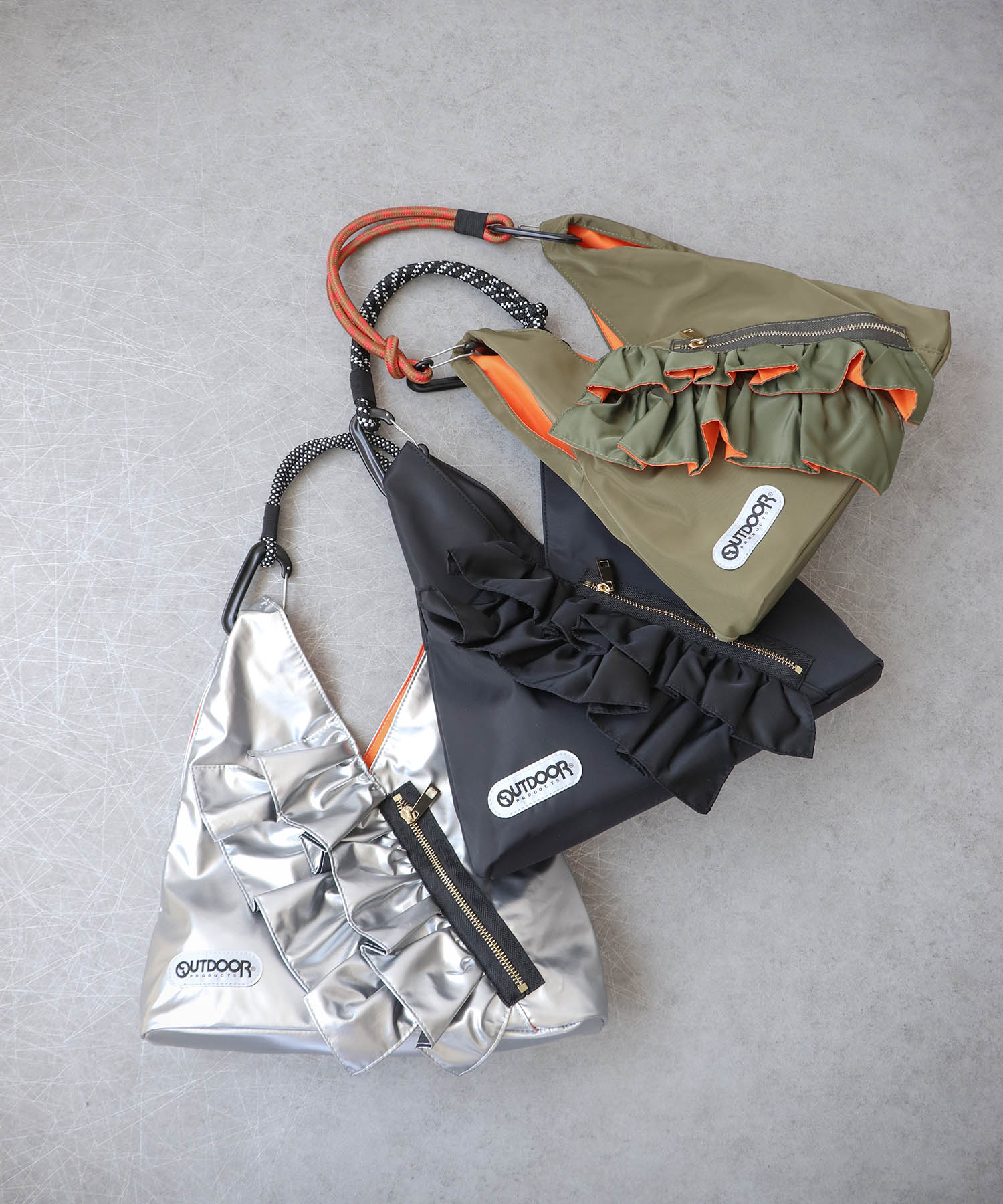 【RISLEY×OUTDOOR PRODUCTS】miniトライアングルフリルバッグ