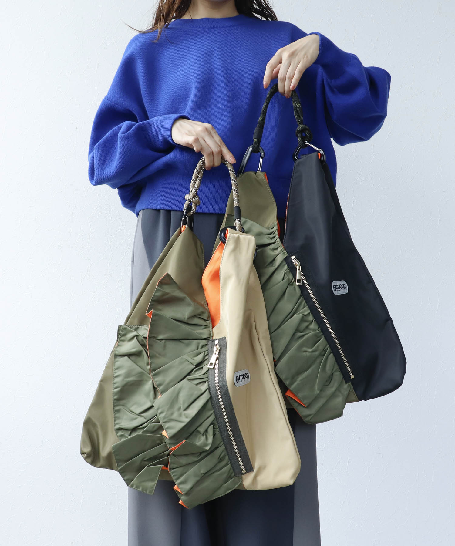 【RISLEY×OUTDOOR PRODUCTS】バイカラーフリルバッグ