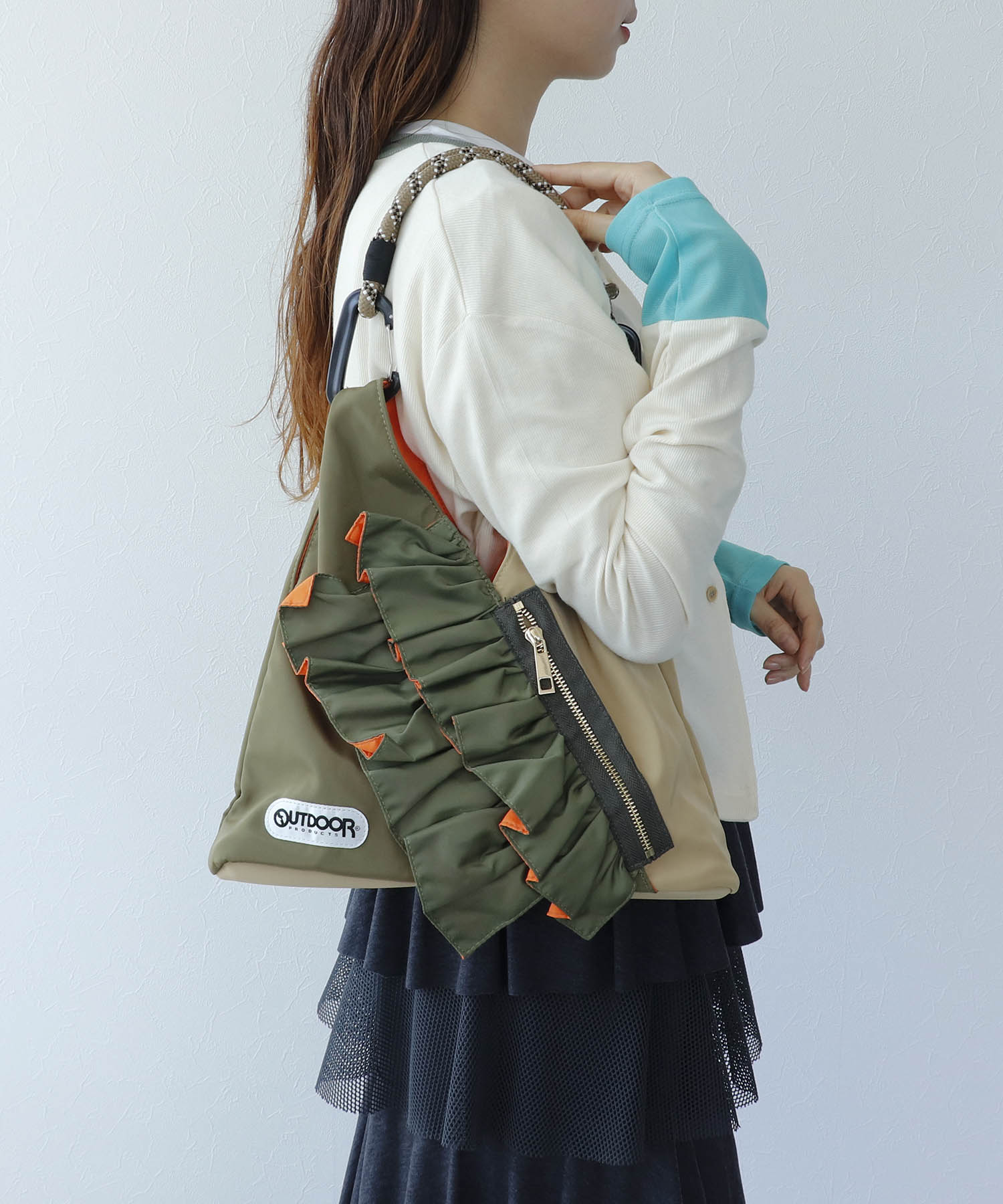 【RISLEY×OUTDOOR PRODUCTS】miniバイカラーフリルバッグ
