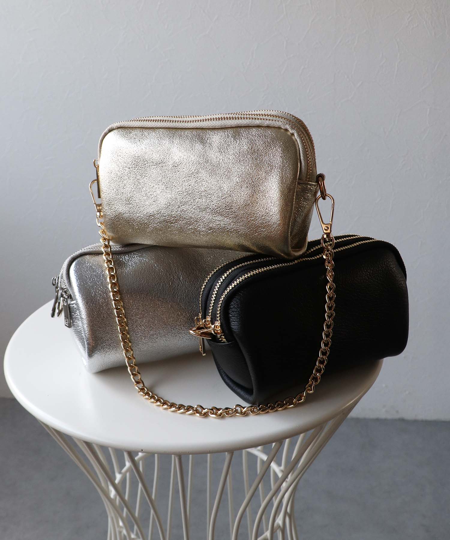 牛床革ミニショルダーバッグ