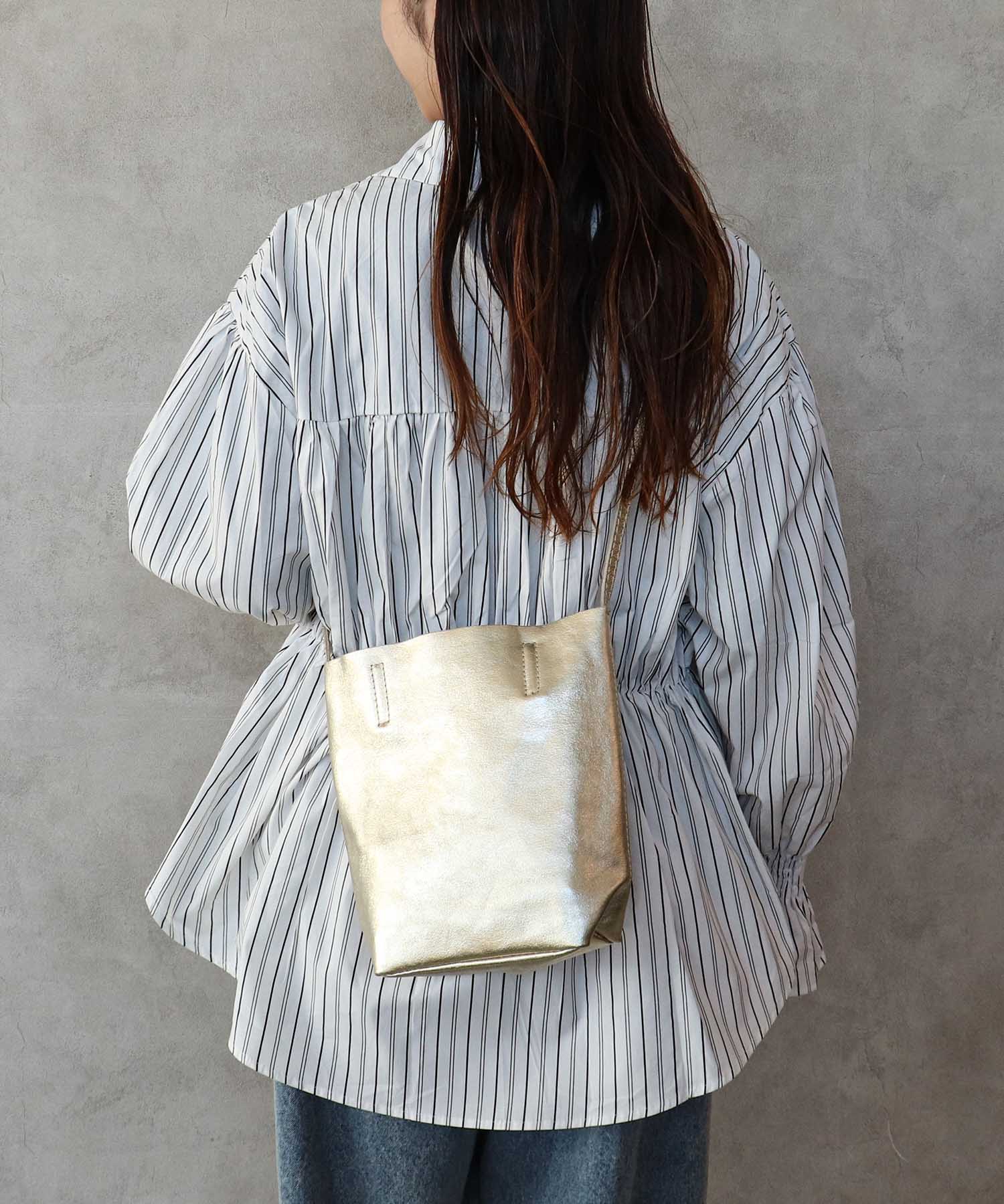 牛床革メタリック2Wayミニトート