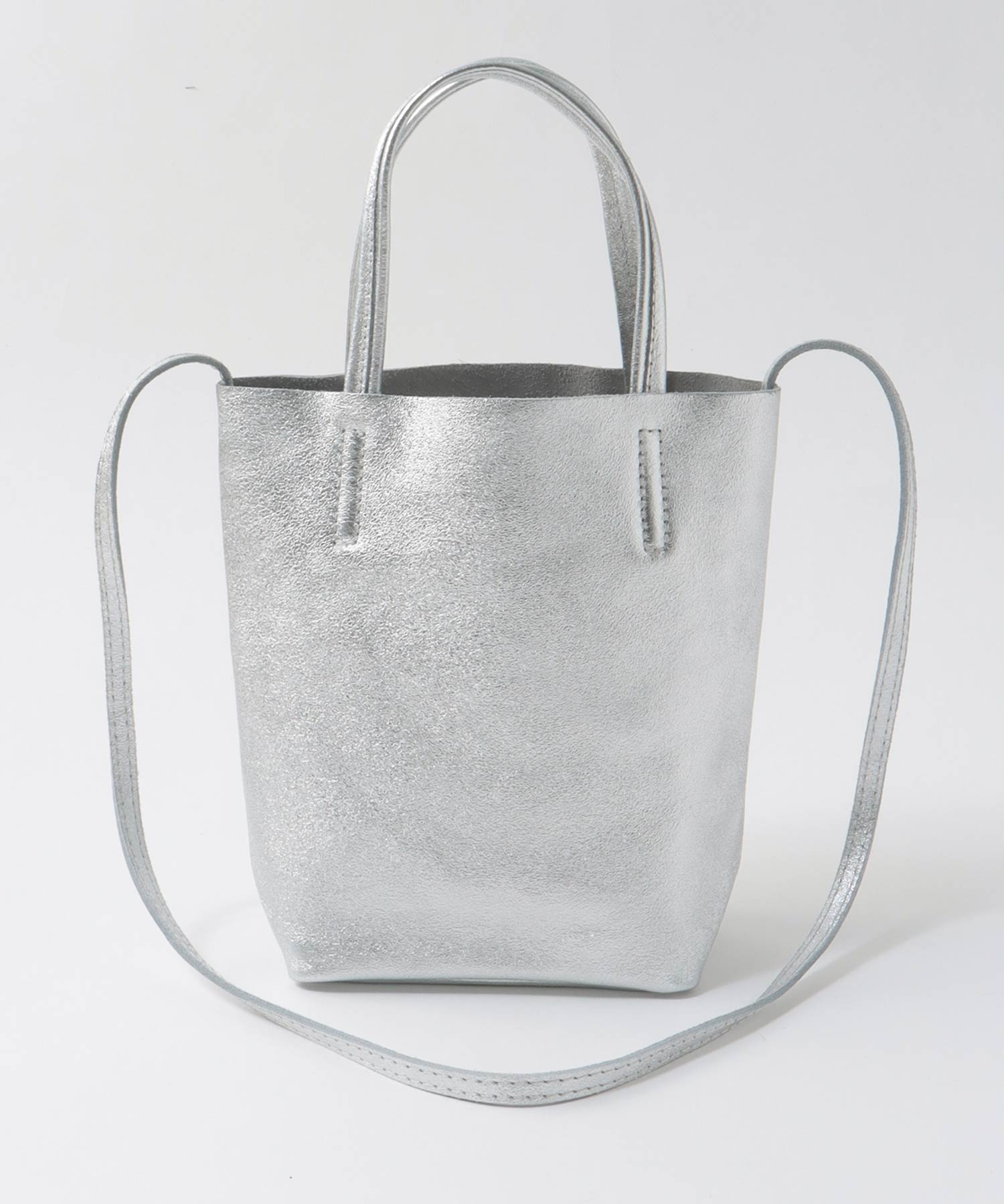 牛床革メタリック2Wayミニトート