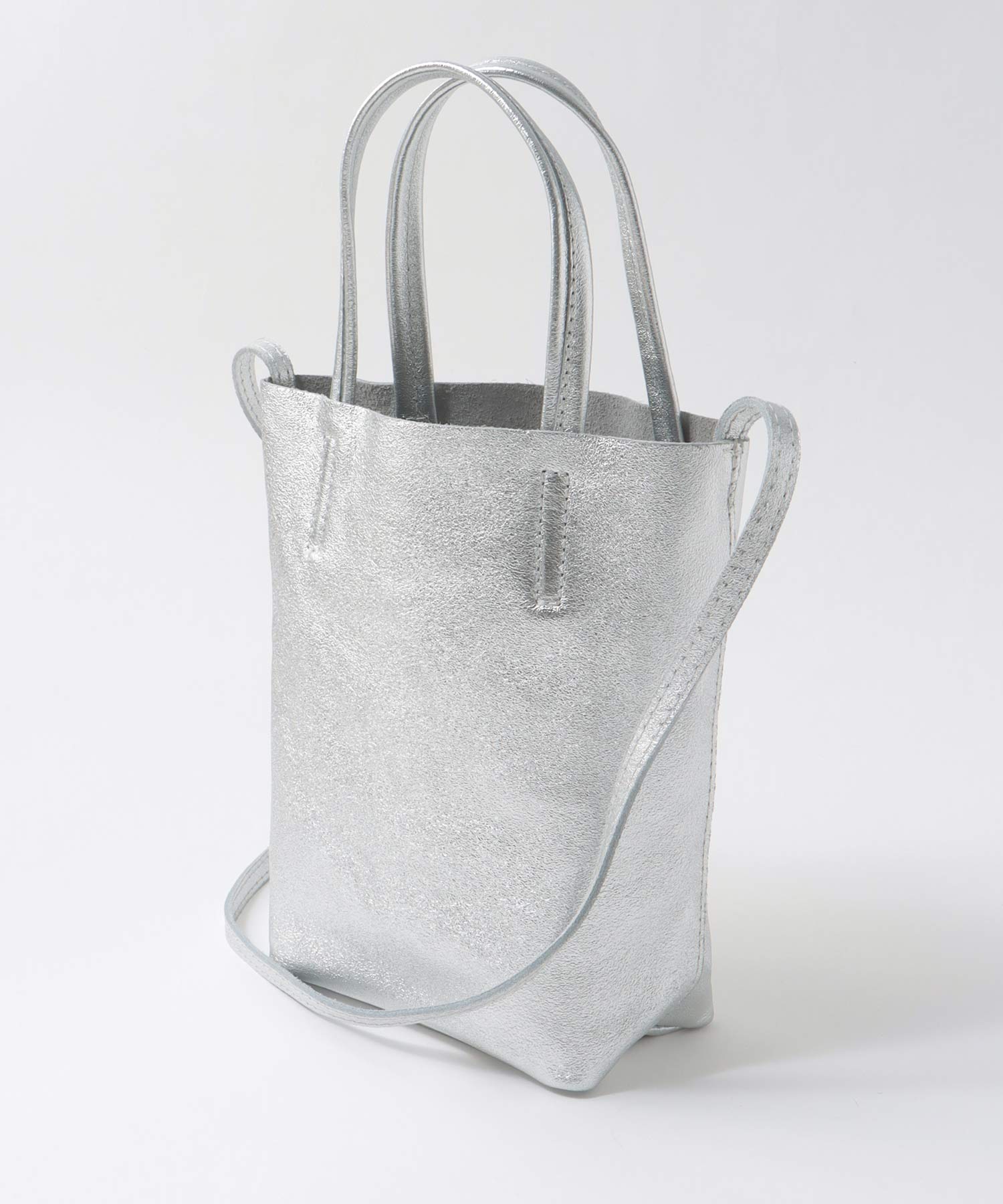 牛床革メタリック2Wayミニトート