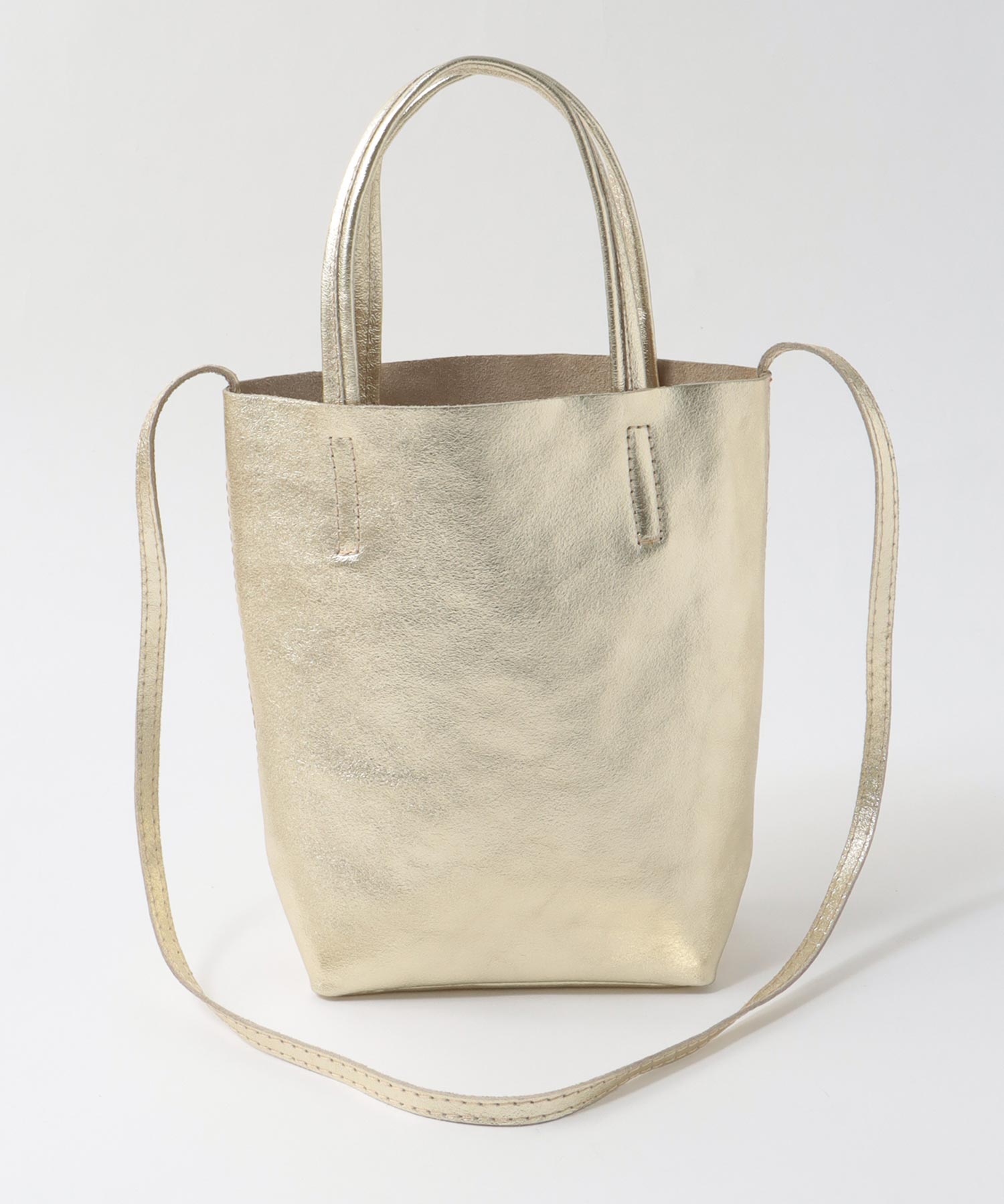 牛床革メタリック2Wayミニトート