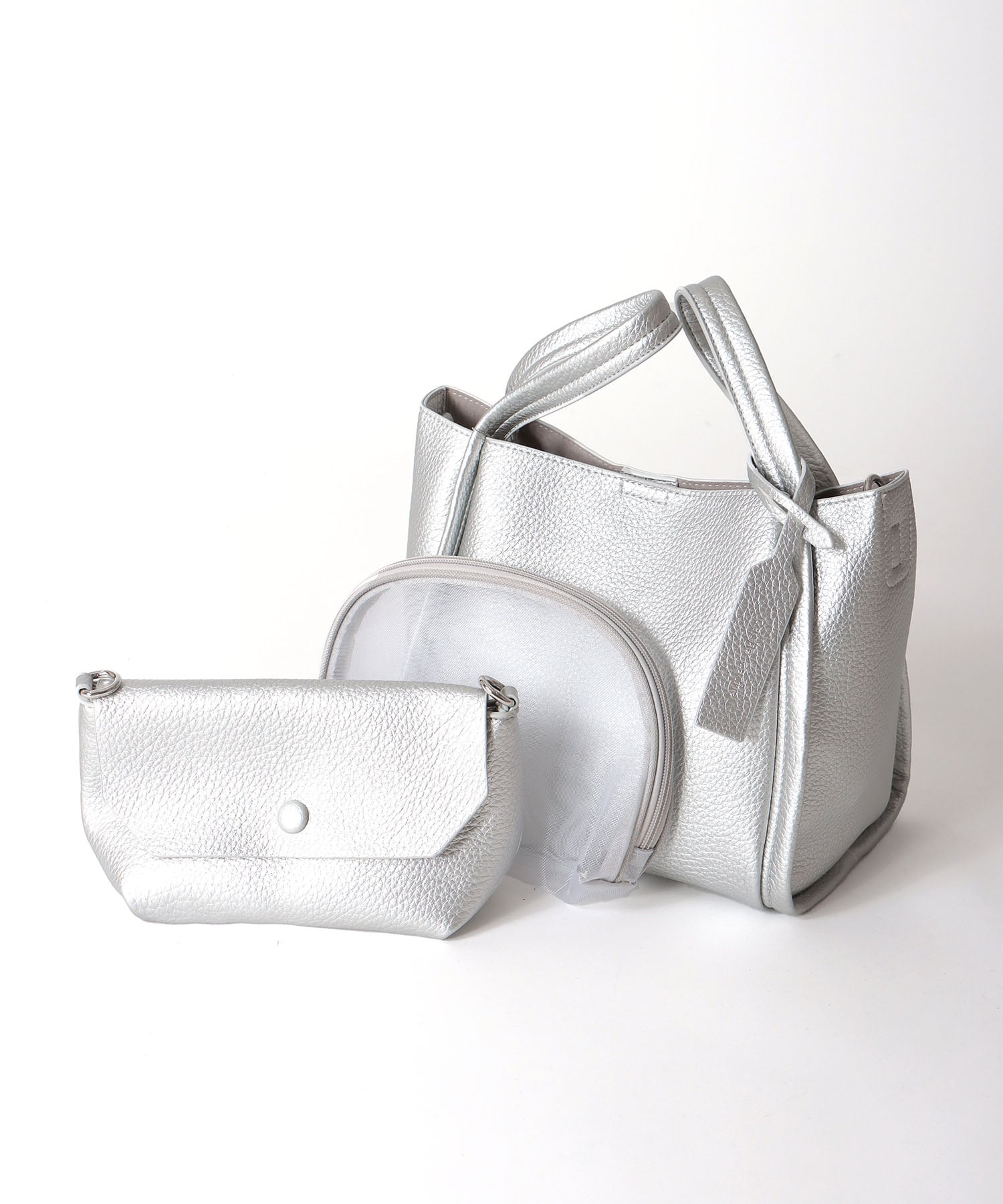 【cache cache】ミニショルダー付ソフトフェイクレザーバッグ