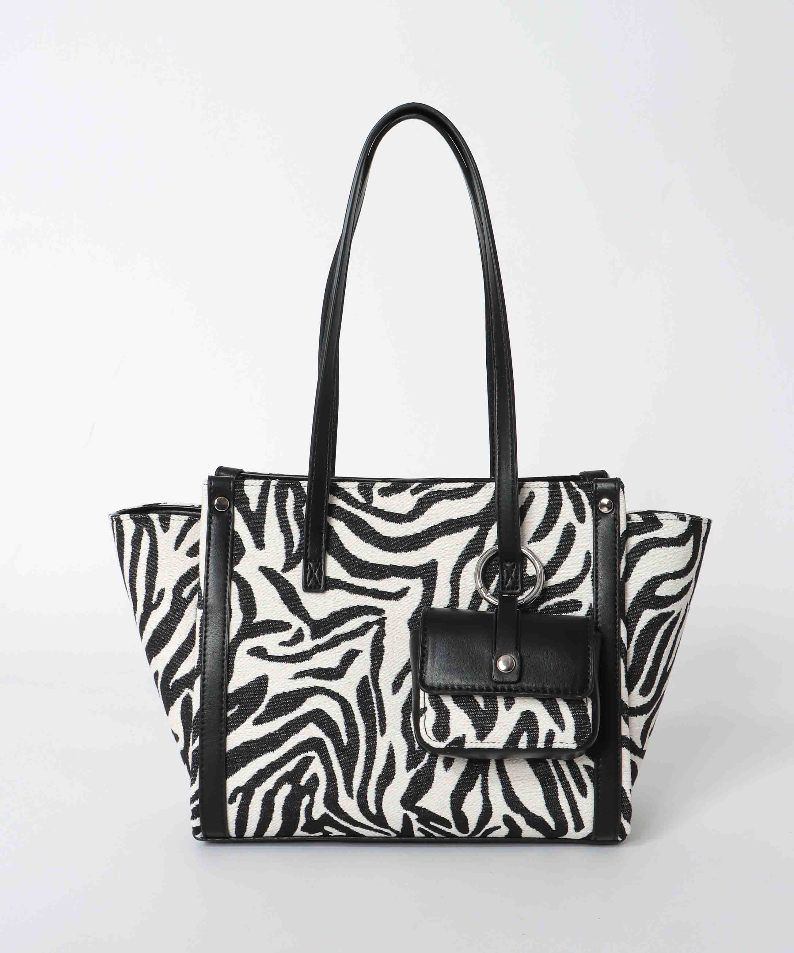 ミニポーチ付きゼブラトート