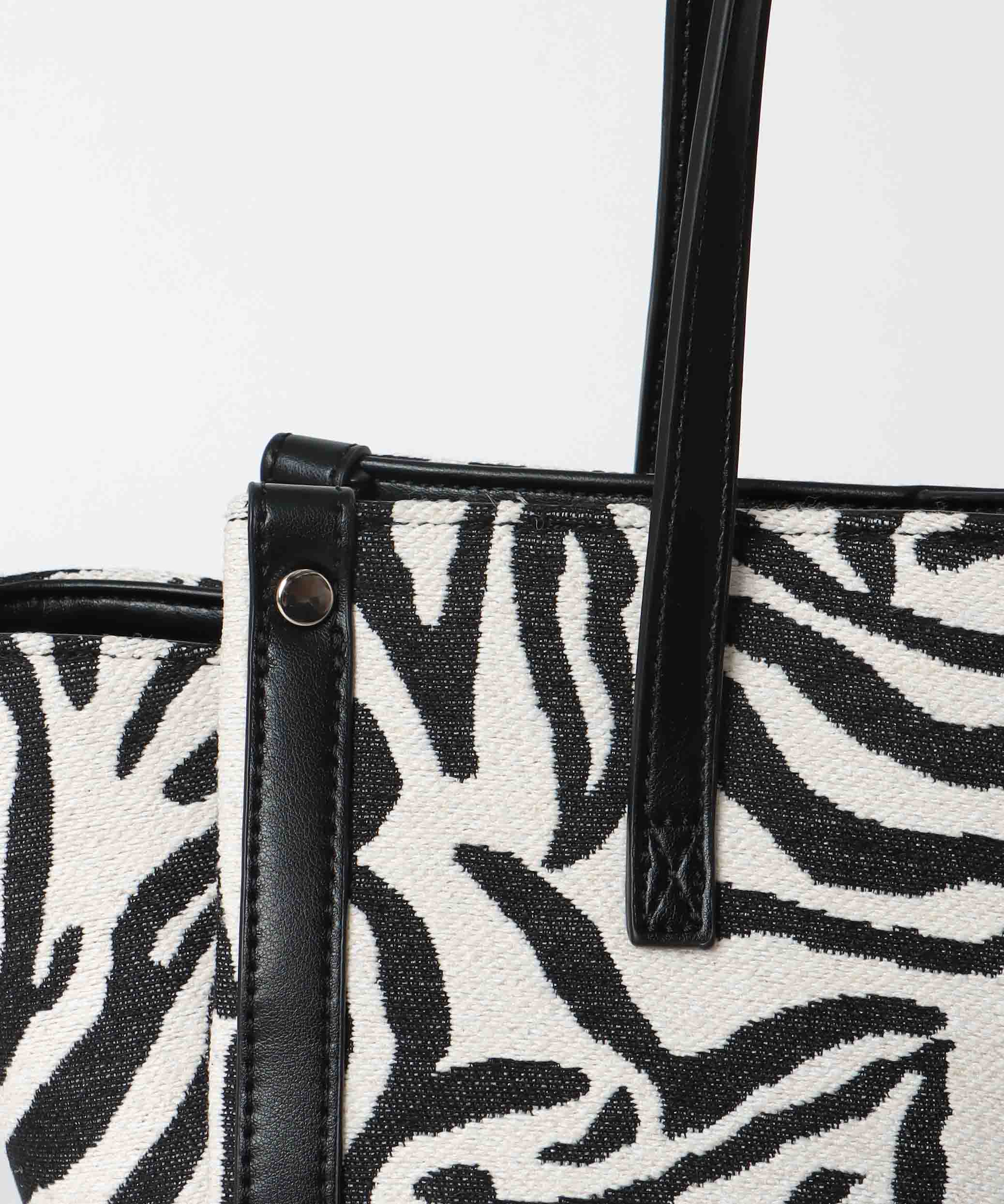 ミニポーチ付きゼブラトート