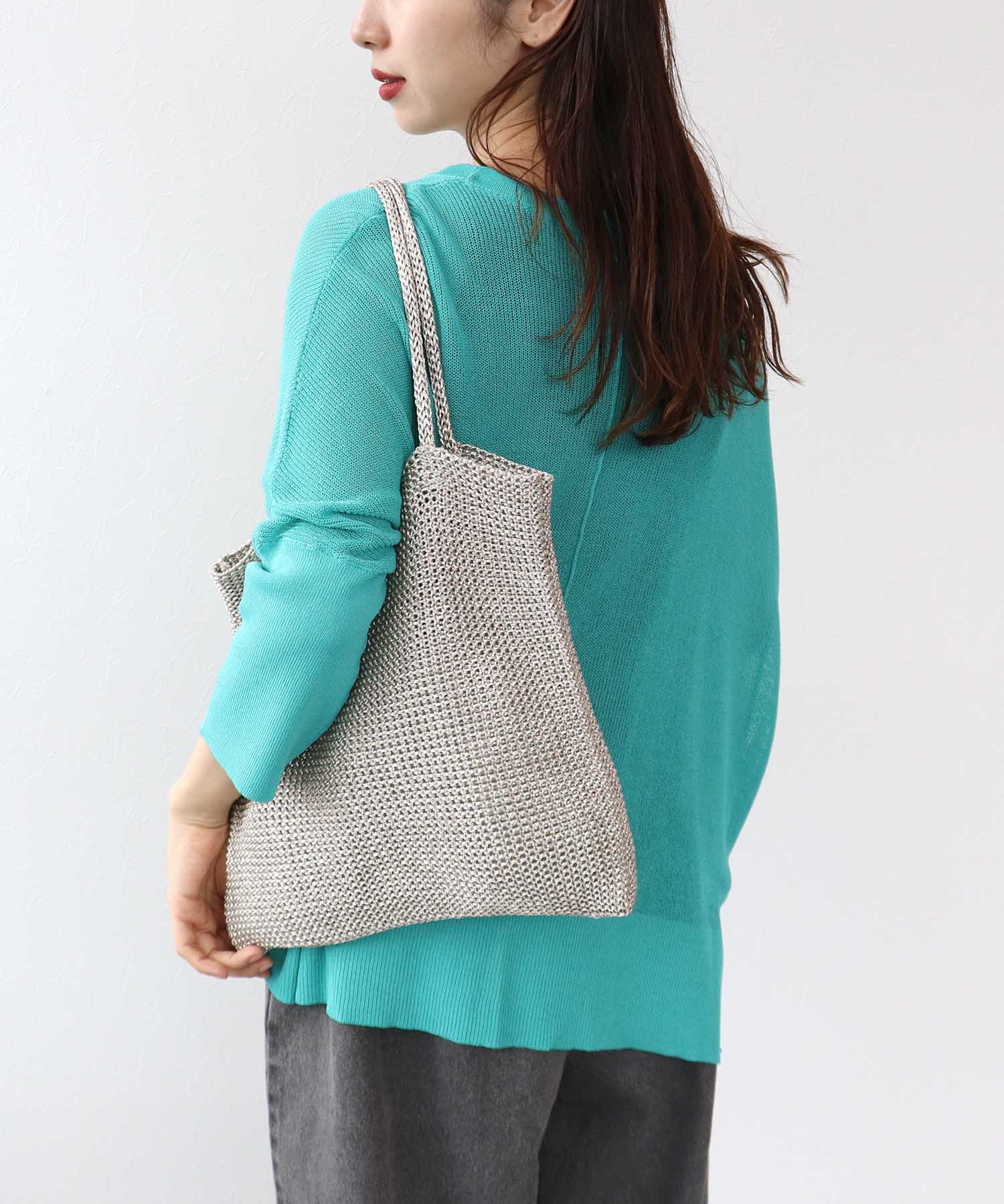 ラメ糸編みトート