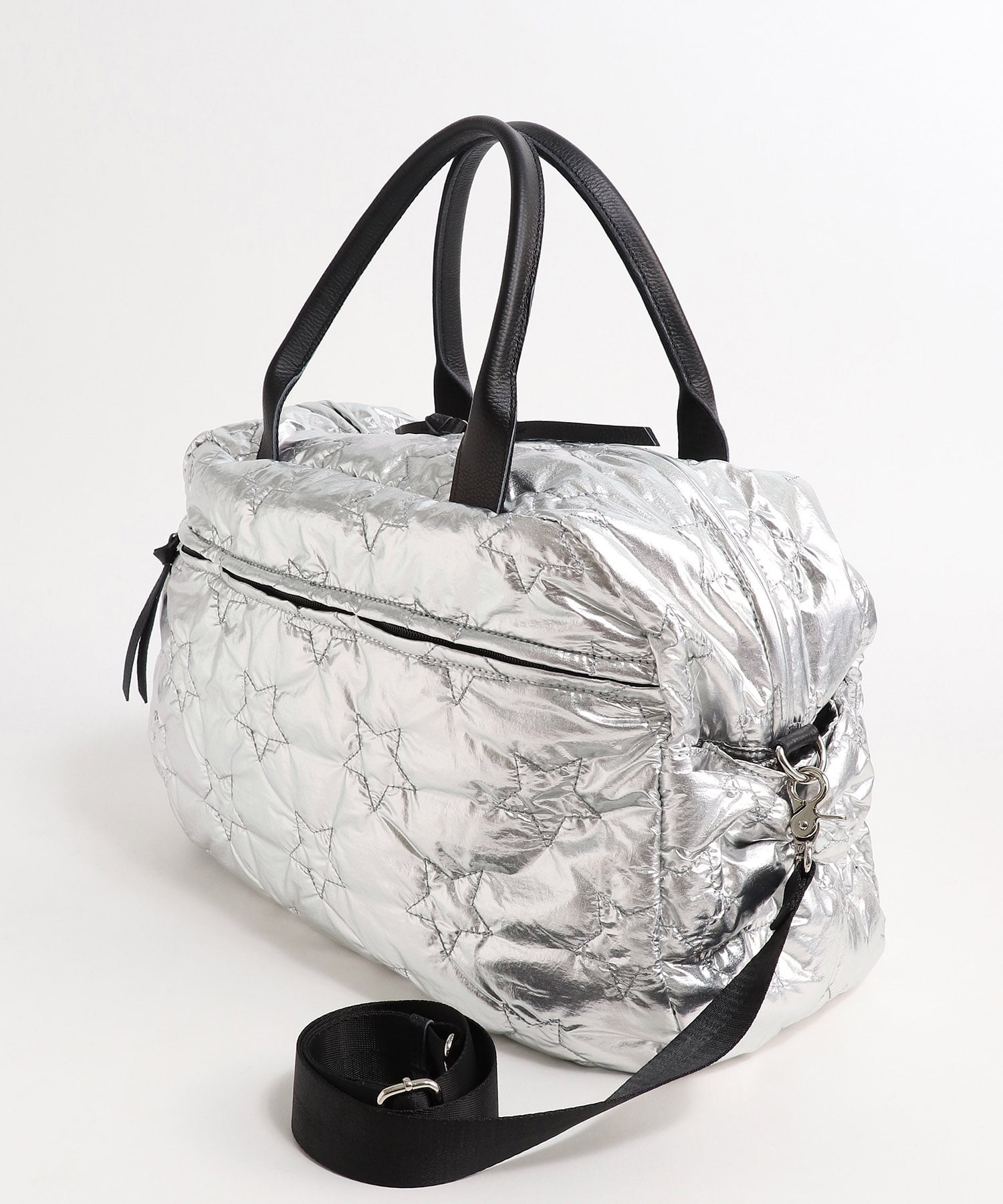 牛革×★キルティングBIGボストン