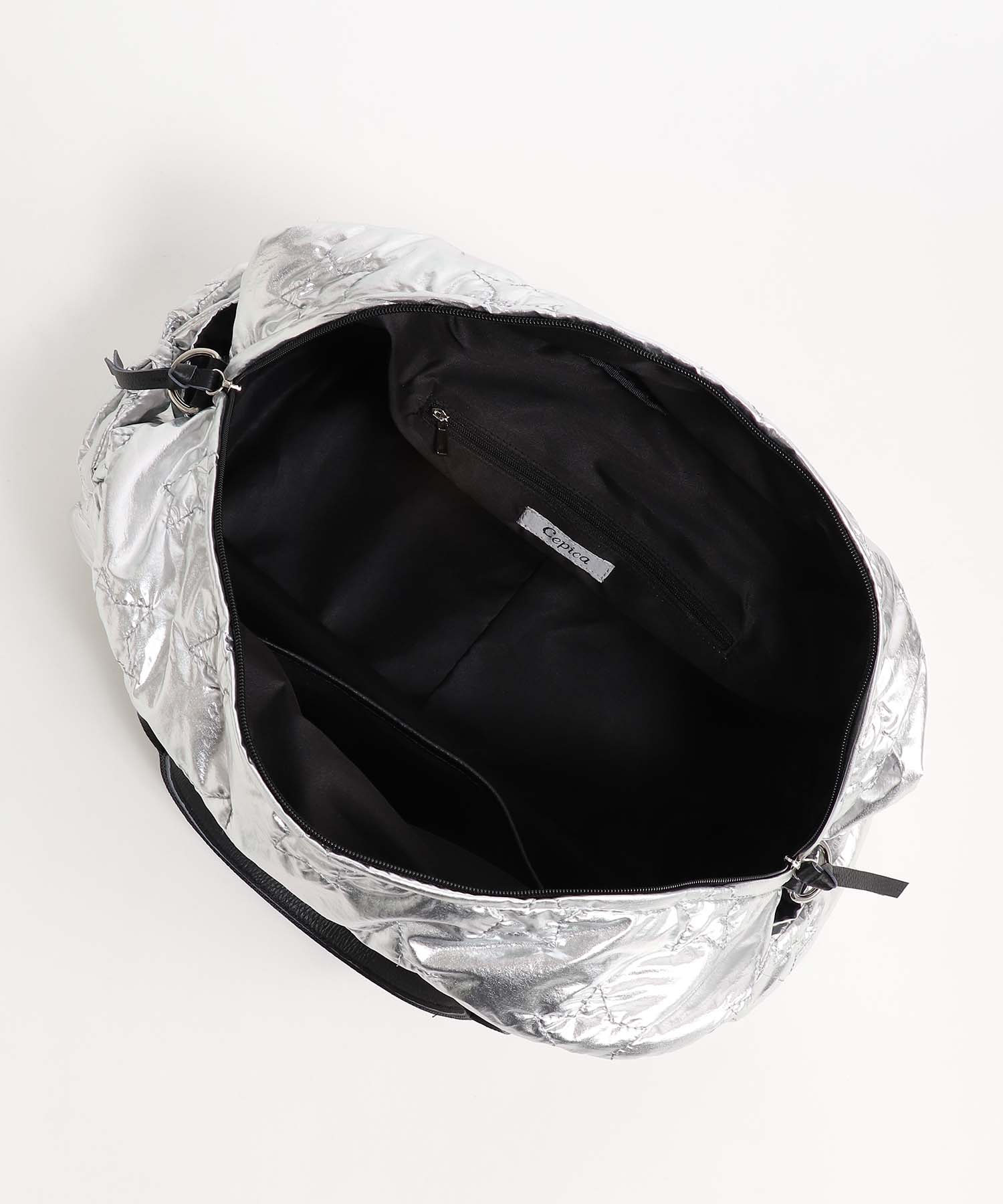 牛革×★キルティングBIGボストン