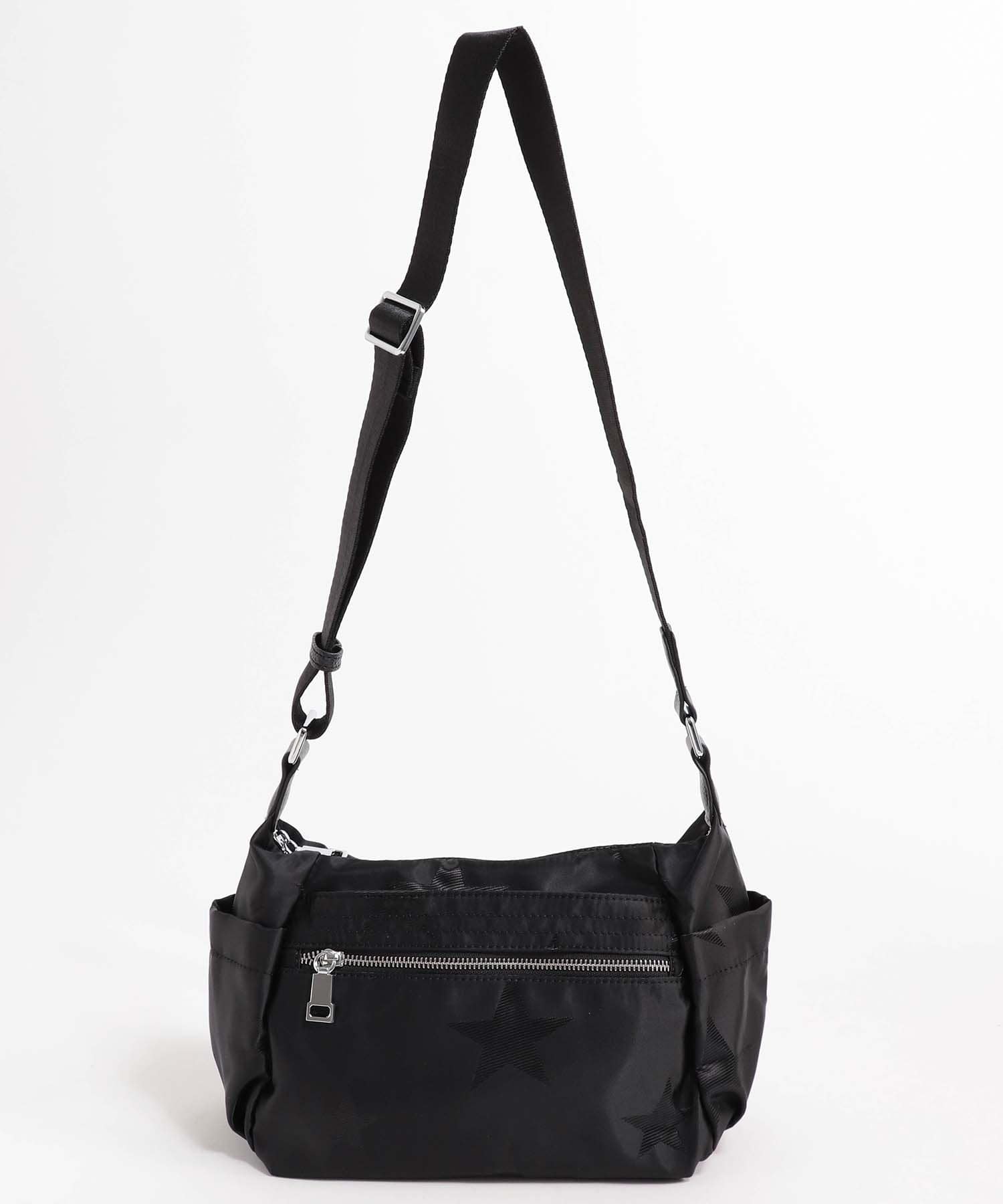 牛革×ブラックスターナイロンミニショルダー