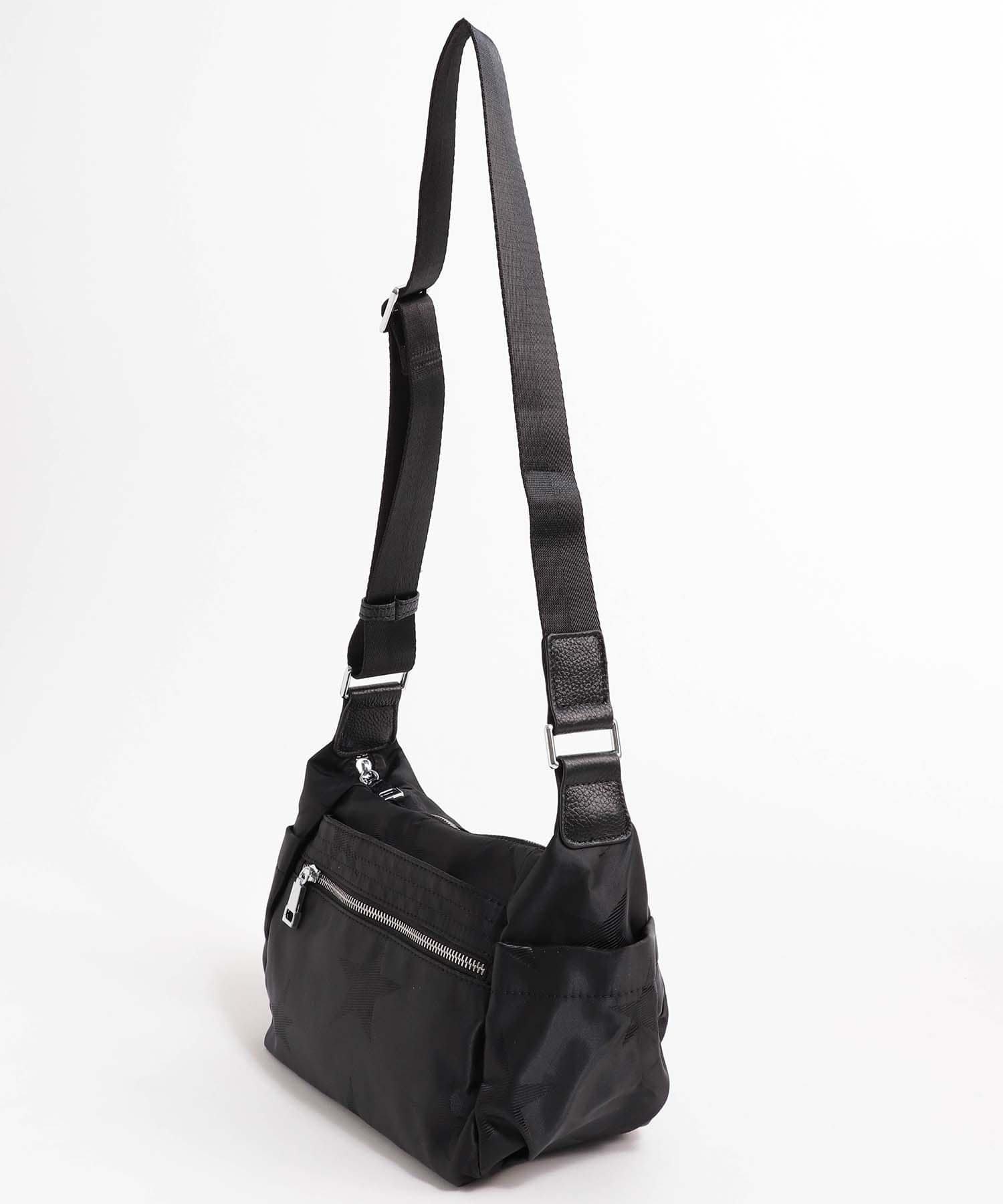 牛革×ブラックスターナイロンミニショルダー